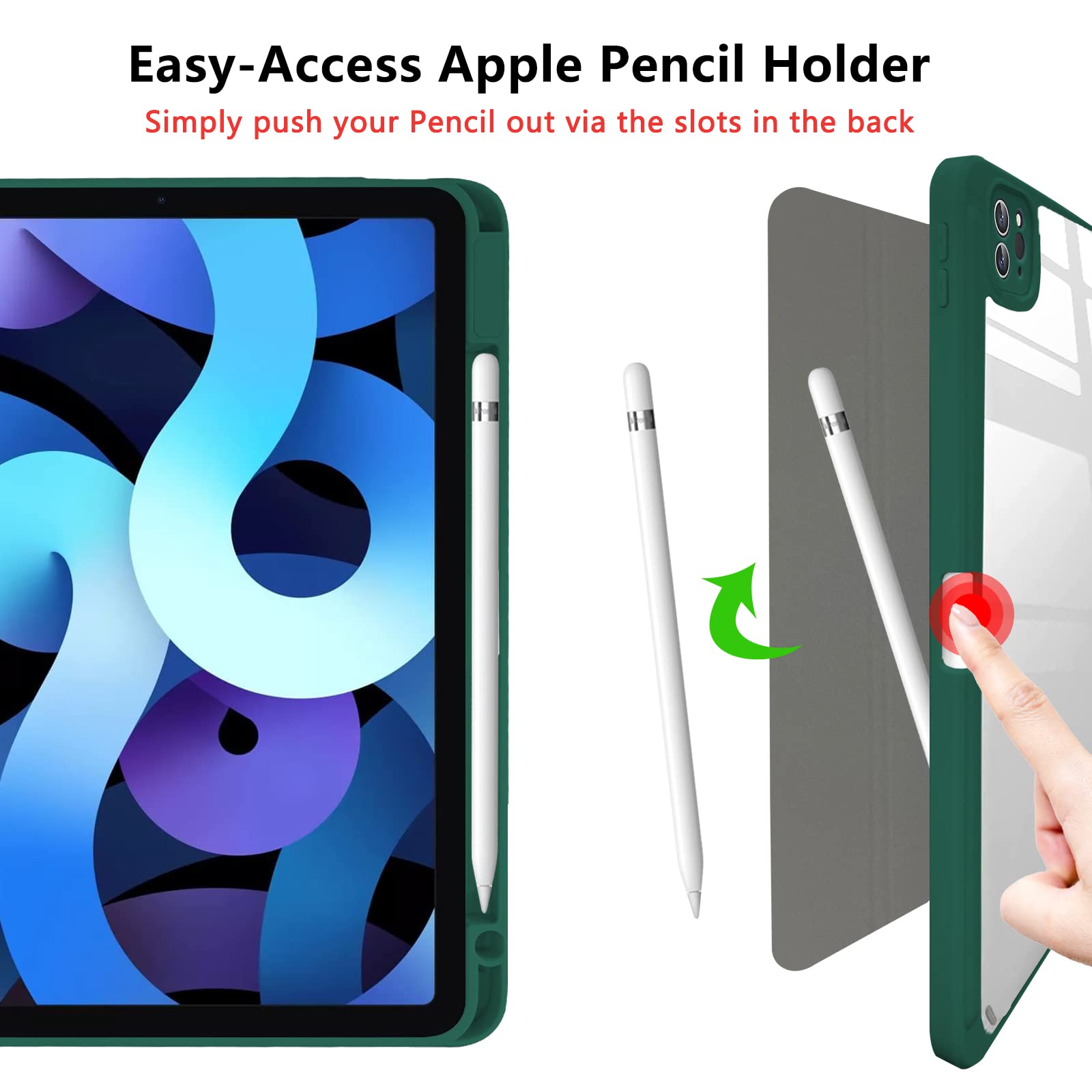 Topperfekt For Ipad Air Case 5Th / 4Th Generation 10.9 Inch (2022/2020),Ipad Pro 11 Inch Case With Transparent Shockproof Back C