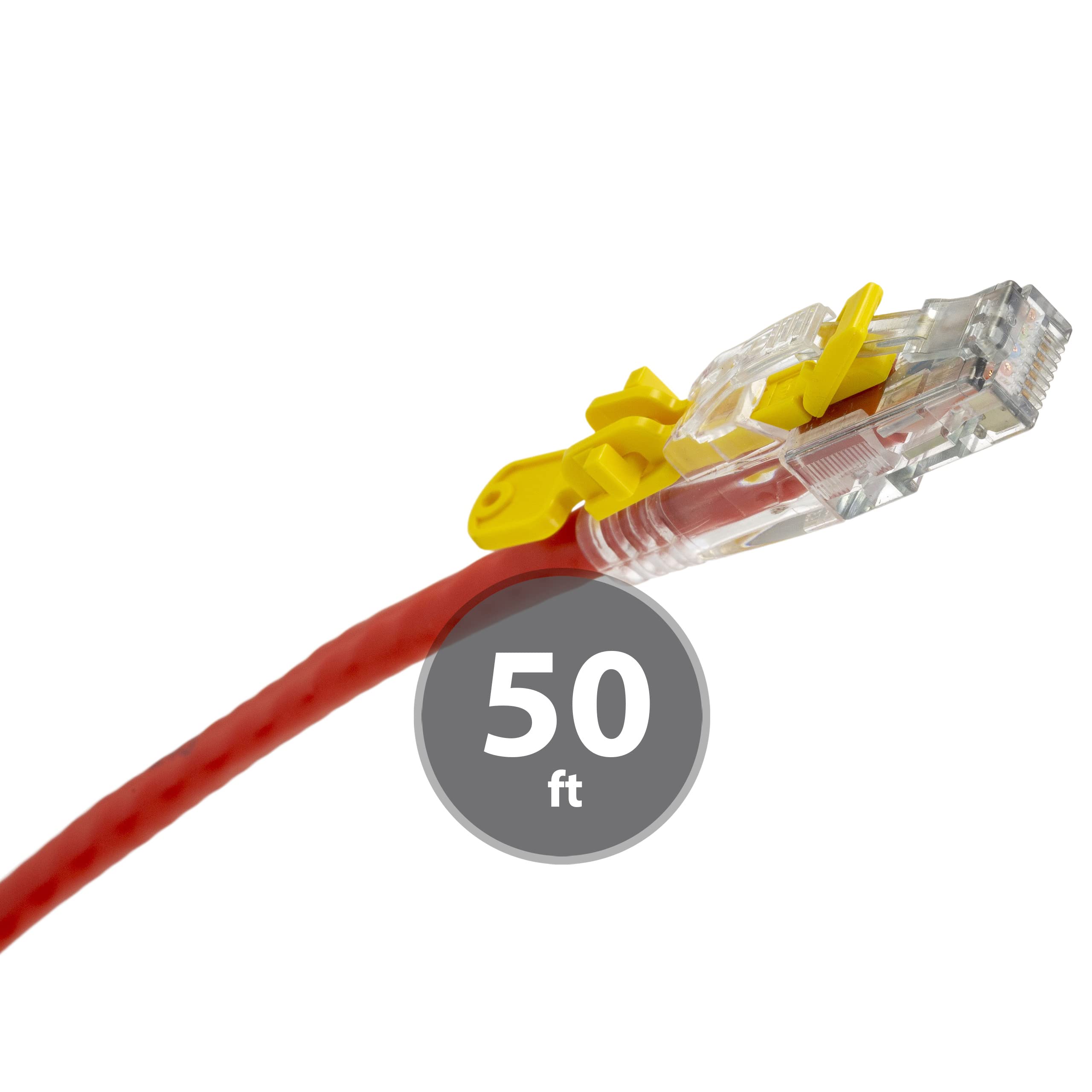 Ntw Easy Pull Out 50Ft Red Cat6 Ethernet Cable Plated Rj45 Connector Internet Lan Wire Cable Cord For Ps5 Ps4 Modem Router Pc Ma