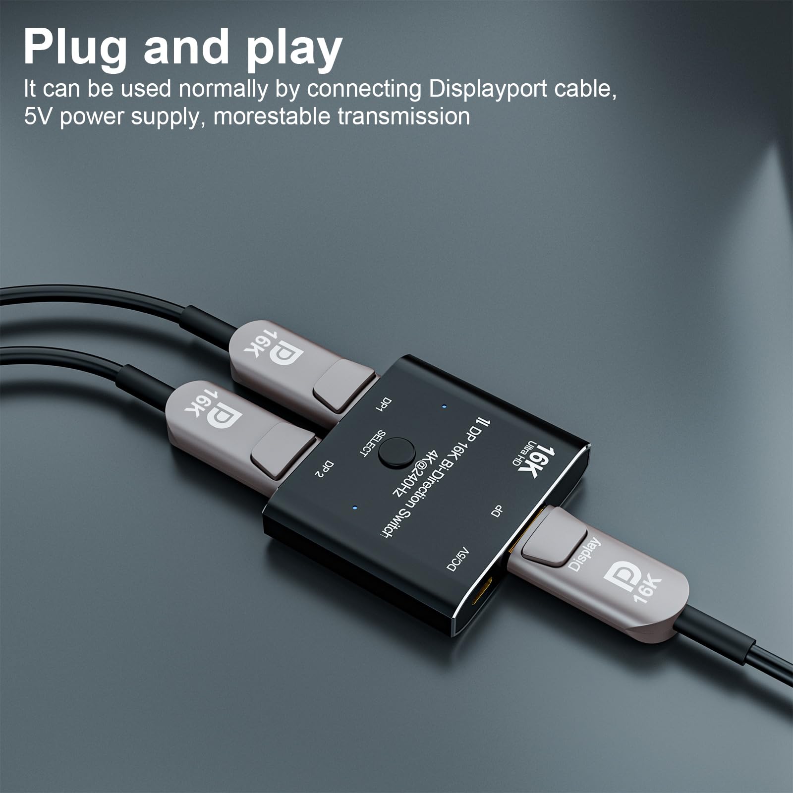 Cabledeconn Displayport 8K Dp 1.4 Switch Bi Direction 8K@30Hz 4K@120Hz Splitter Converter For Multiple Source And Displays (Dp 1