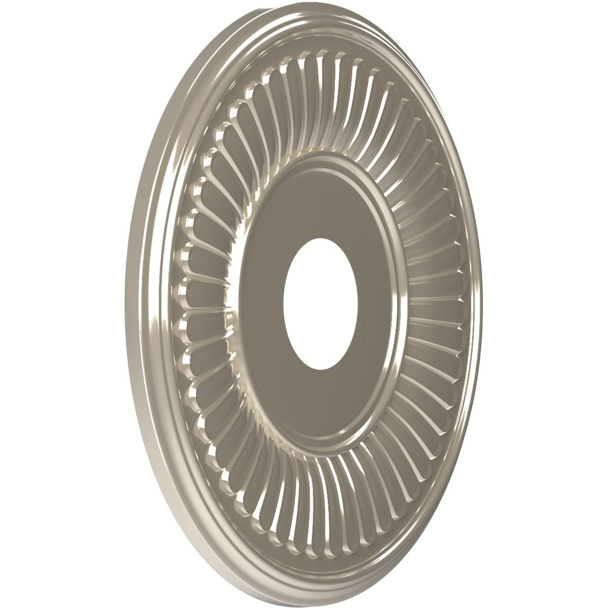 Ekena Millwork Cmp16Bebcr Berkshire Thermoformed Pvc Ceiling Medallion (Fits Canopies Up To 7), 16Od X 3 1/2Id X 1P, Bright Coat