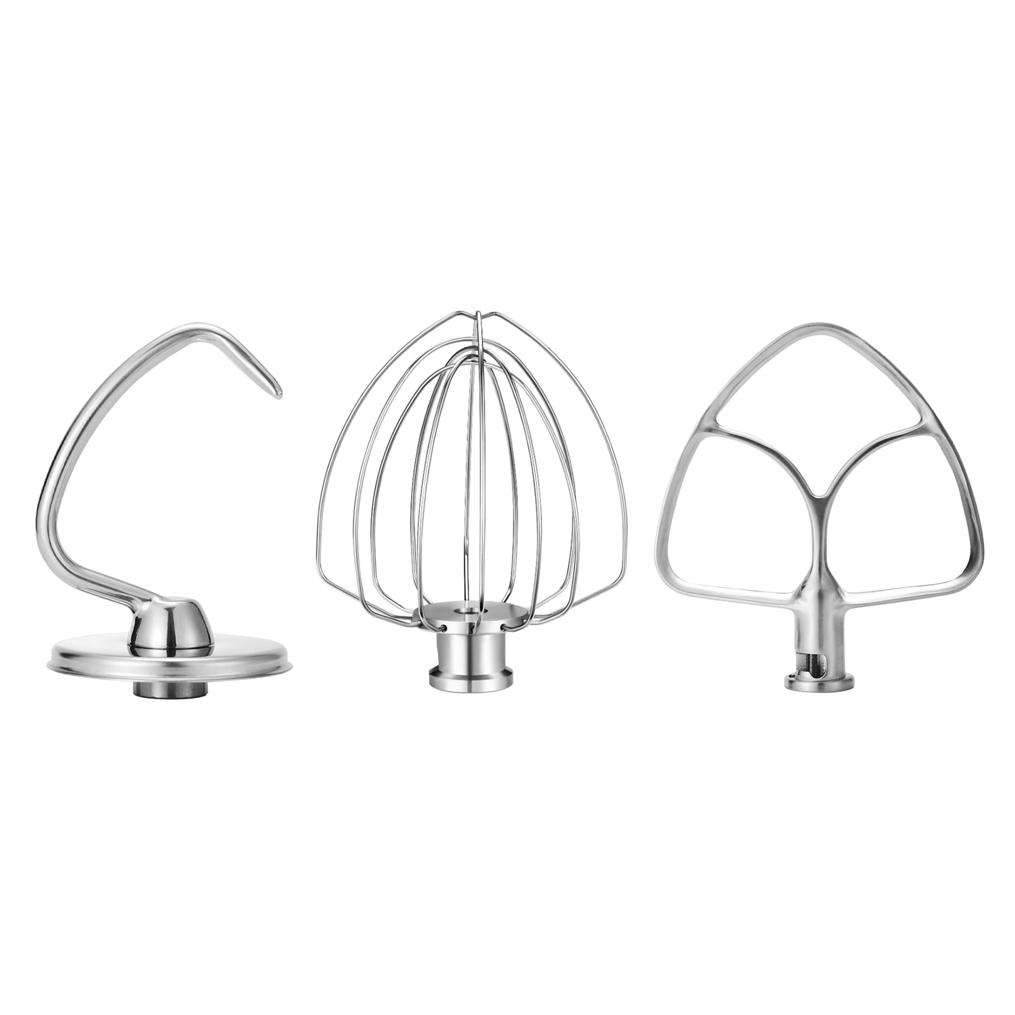 Wiselet Stainless Steel Accessories For Kitchenaid 4.5 5 Qt Tilt Head Stand Mixer, Includes 6 Wire Whisk, Flat Beater, Dough Hoo