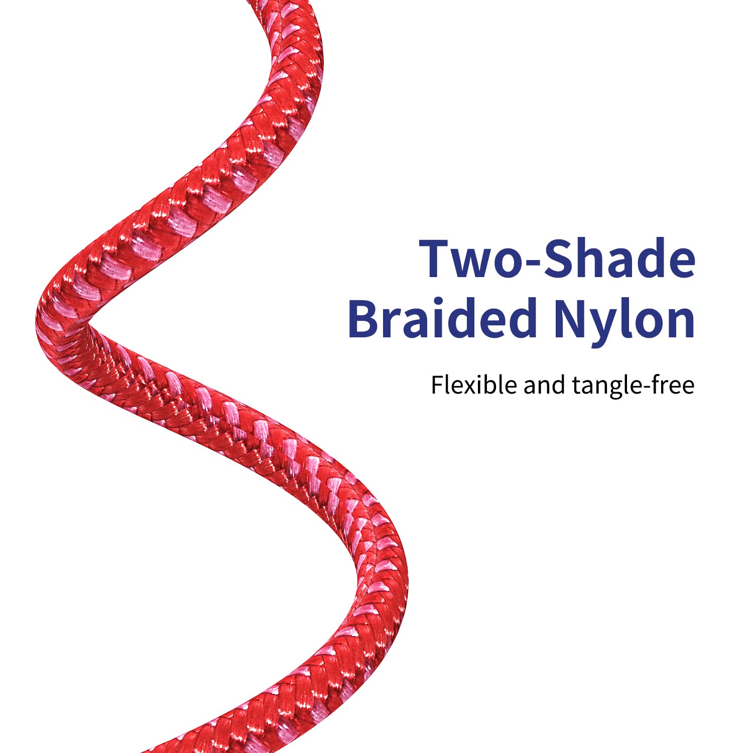 Grephone Iphone Charger Cable,5 Pack 3Ft [Mfi Certified] Extra Long Lightning Cable,Strong Nylon Braided 10 Foot Charging Cord (Red)