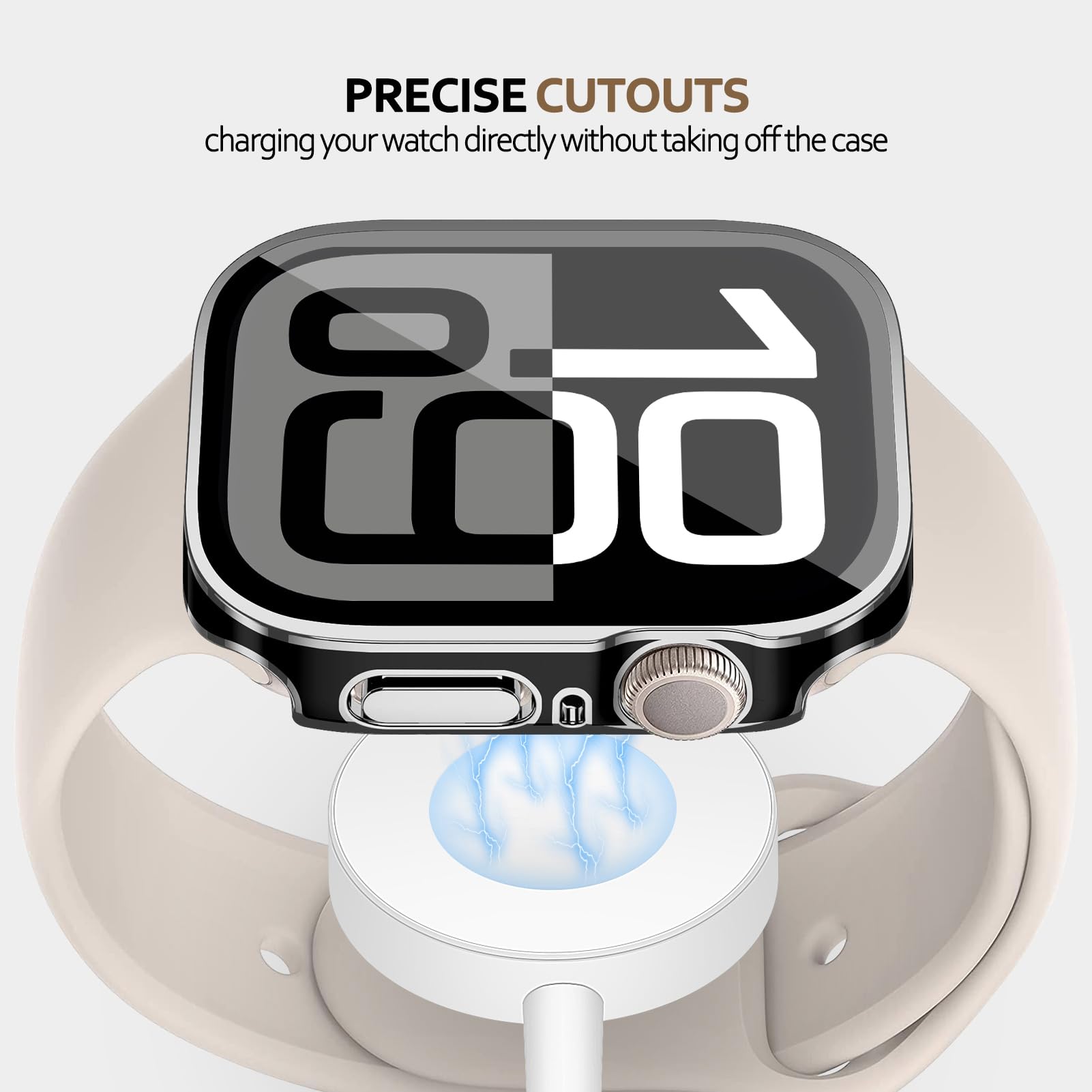 For Apple Watch Case 40Mm,Hard Case With Tempered Glass Screen Protector,Watch Cover For Apple Watch Se 6 5 4 Screen Protector,U