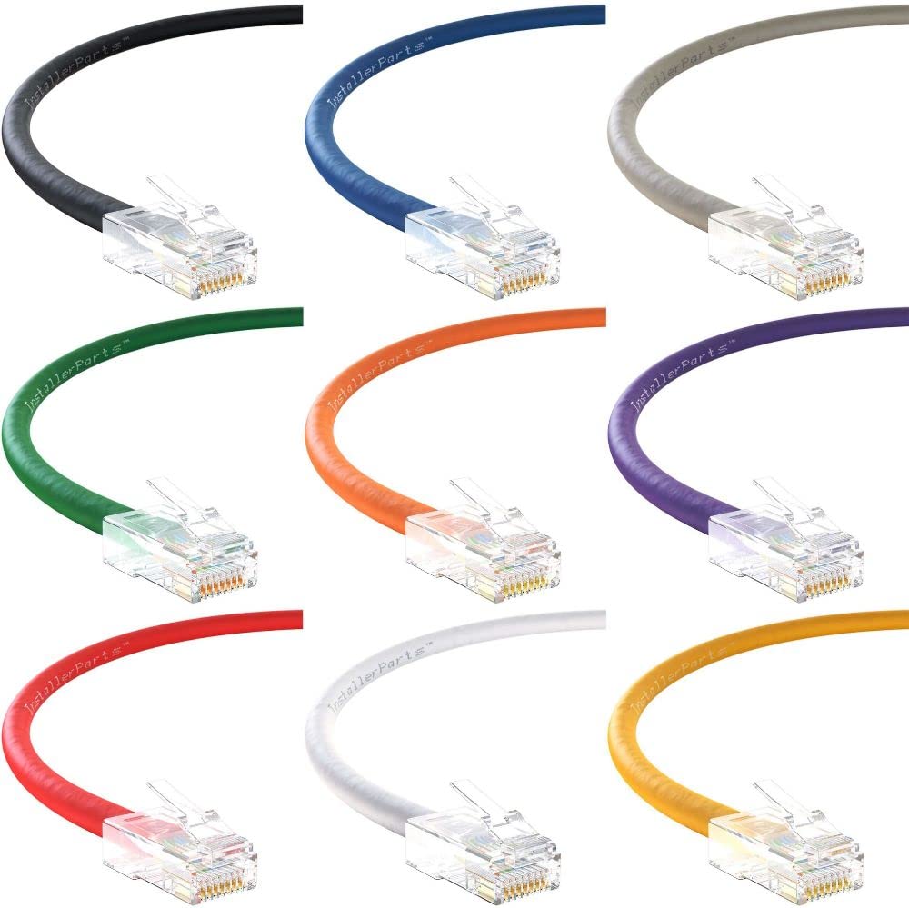 Installerparts (10 Pack Ethernet Cable Cat5E Cable Utp Non Booted 2 Ft   White   Professional Series   1Gigabit/Sec Network/Inte