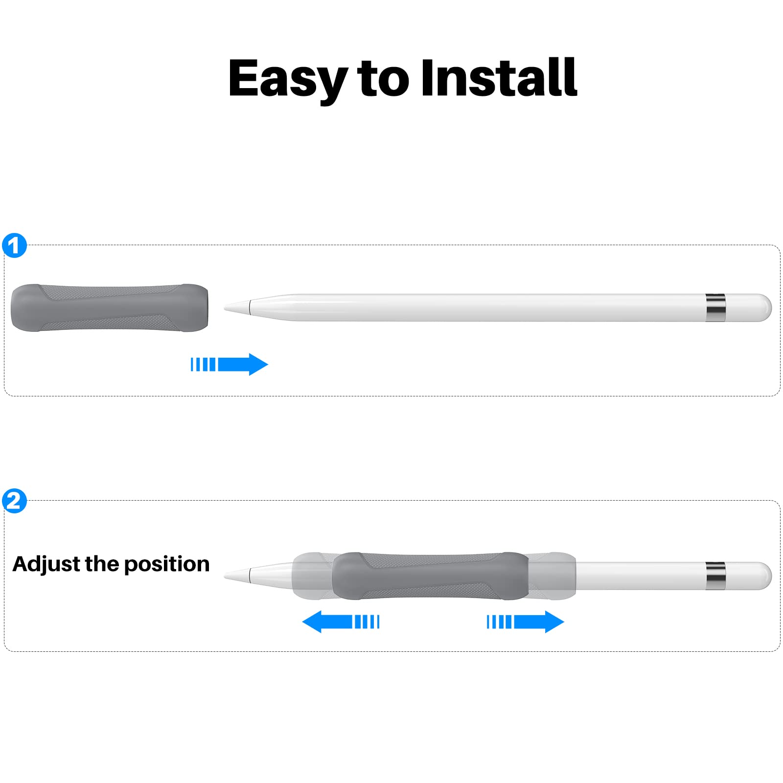 Niutrendz 3 Pack Silicone Grip For Apple Pencil 1St Generation Accessories Ergonomic Design Sleeve Protective Case Cover Holder