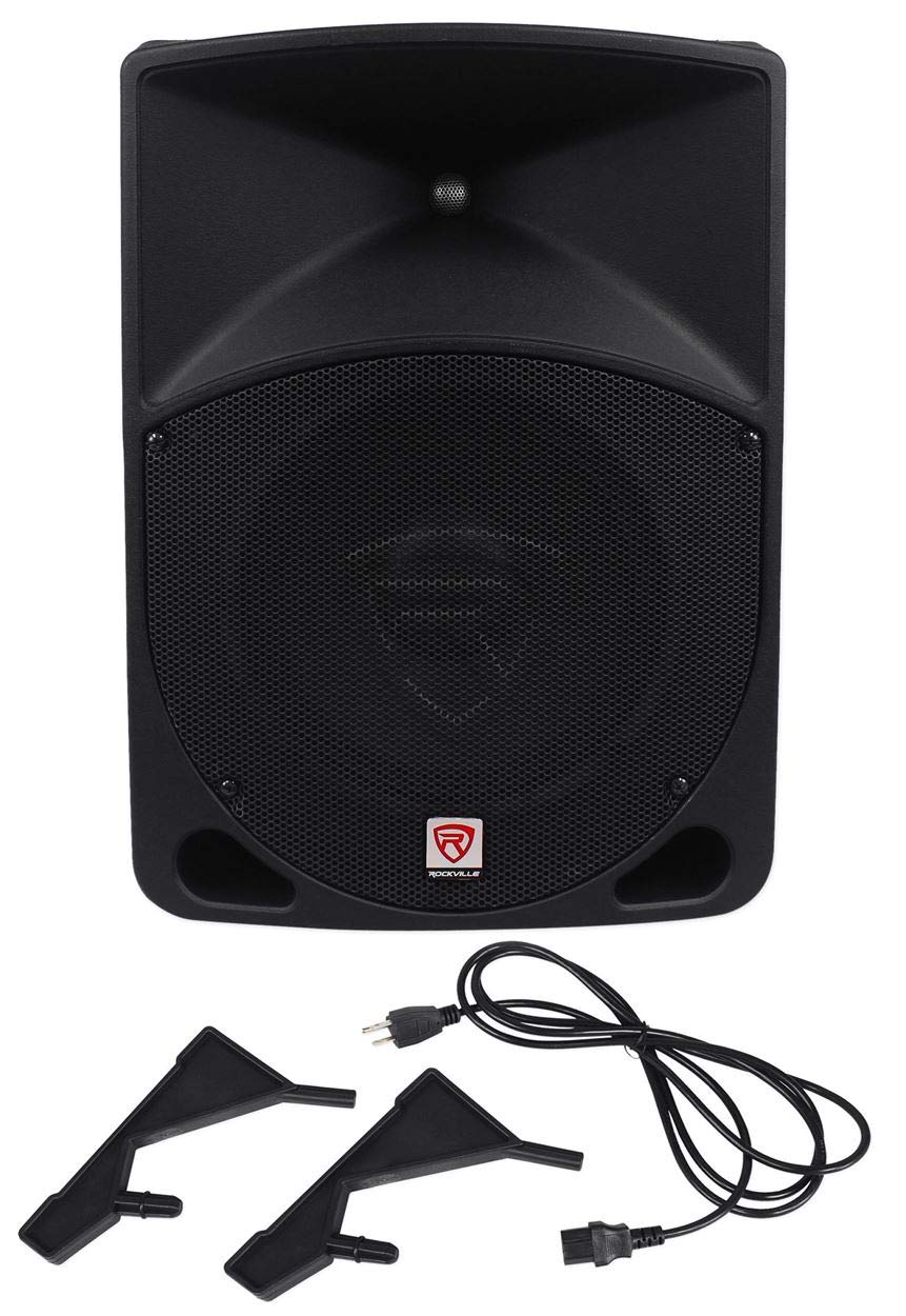 Rockville 2 Rpg10 10 Powered 600W Dj Pa Speakers+2 Subwoofers+Mounting Poles