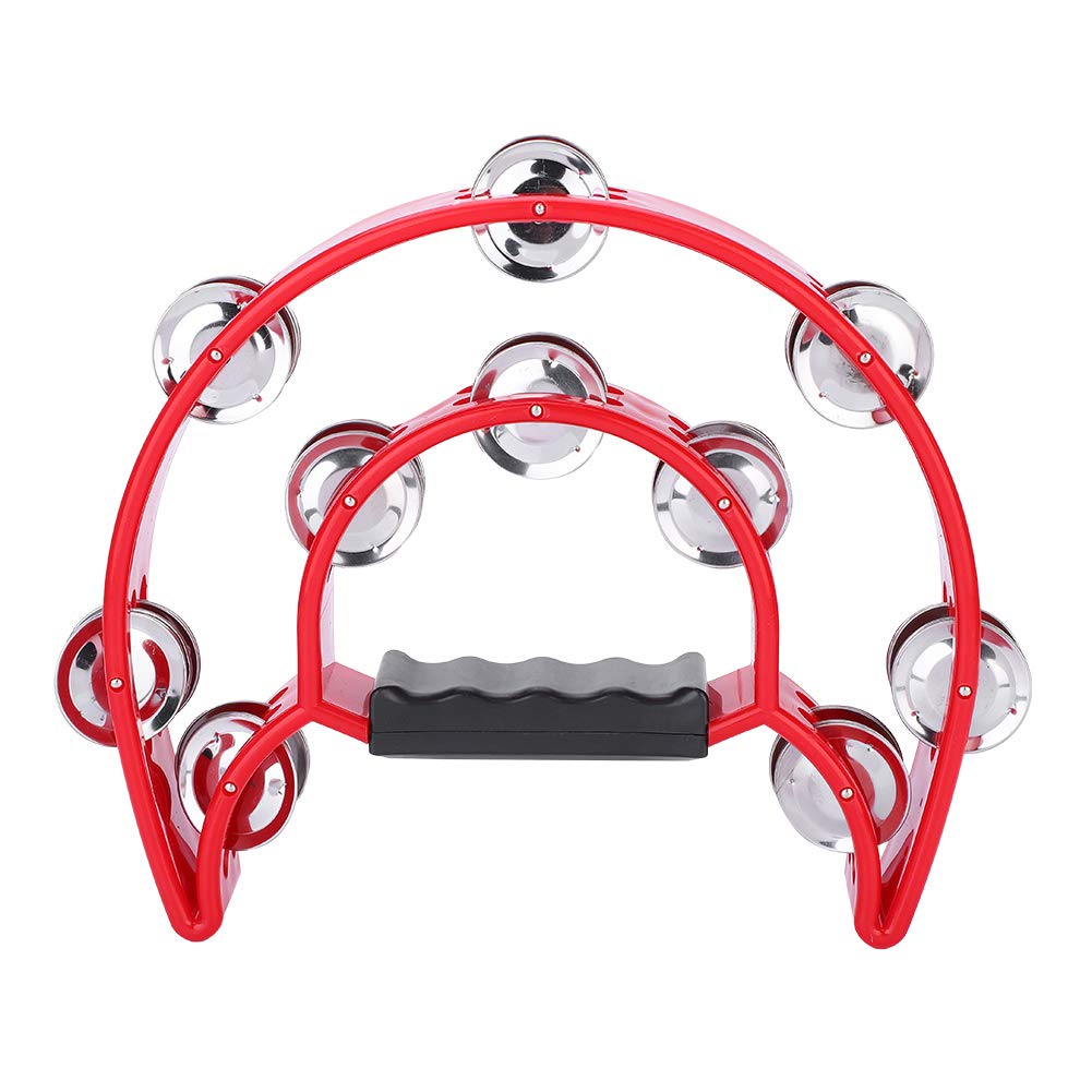 Children Tambourine, Double Row Tambourine, Musical Instrument for Beginners for Student(red)