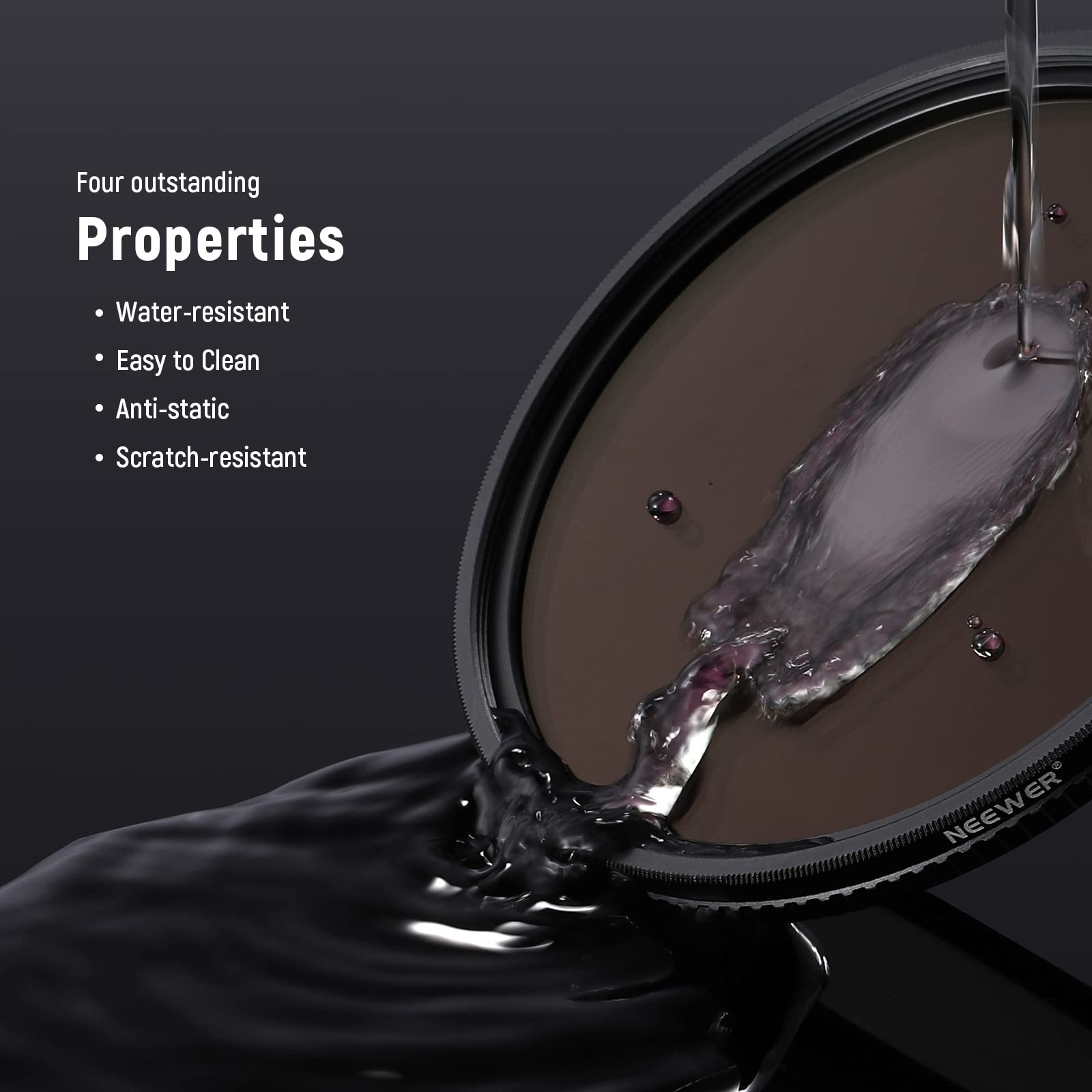 Neewer 77Mm Variable Nd Filter Nd2-Nd32(1-5 Stops) Adjustable Neutral Density Filter/No X Cross/Ultra Slim Aluminum Alloy Frame/