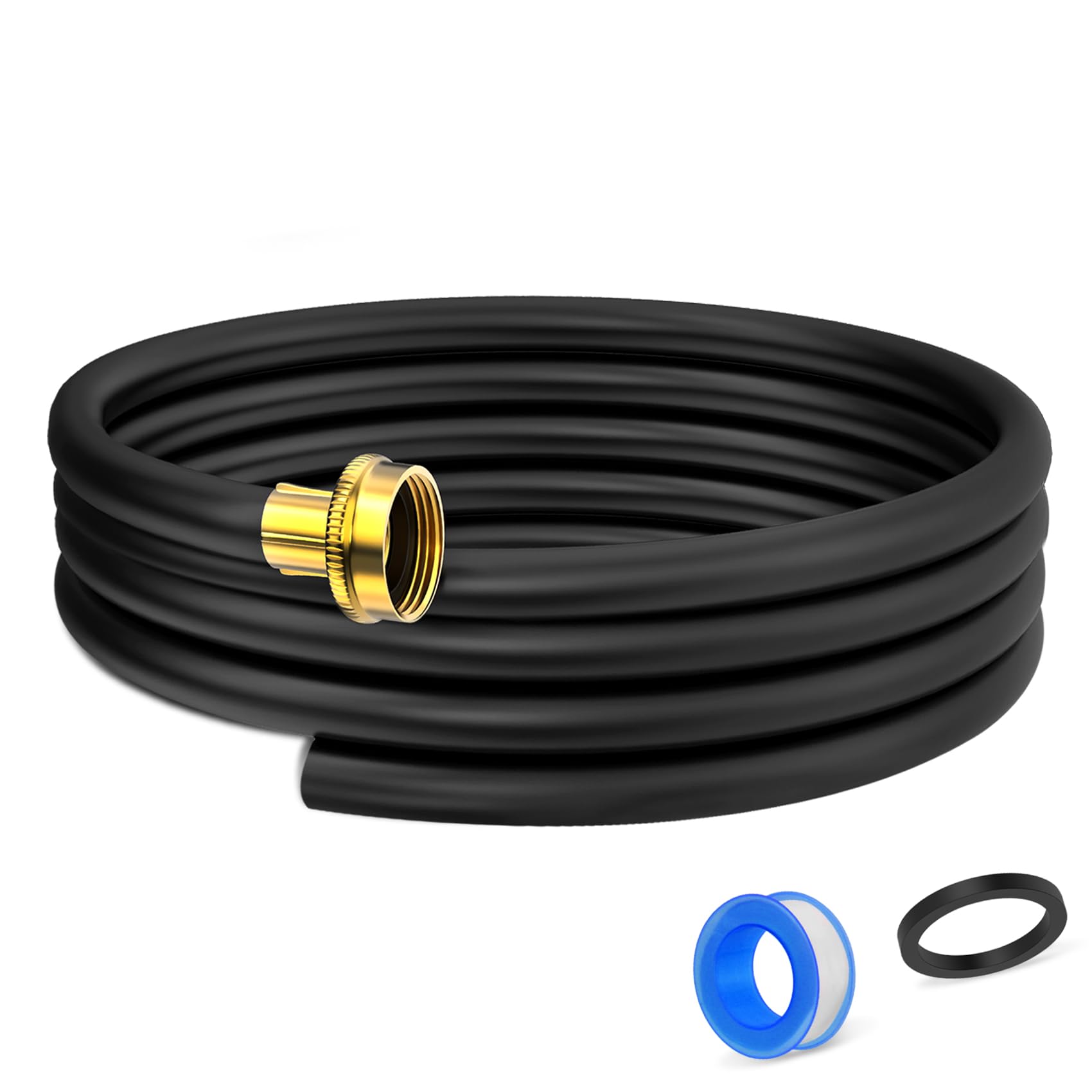 12Ft Dehumidifier Drain Hose With 3/4 Inch Fht Connector, Featuring Rust Resistant Brass Fittings For Leak Proof Connection, Per