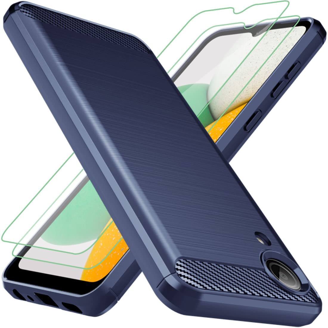 Osophter For Galaxy A03 Core Case,Samsung A03 Core Case With 2Pcs Screen Protector Shock Absorption Flexible Tpu Rubber Protecti