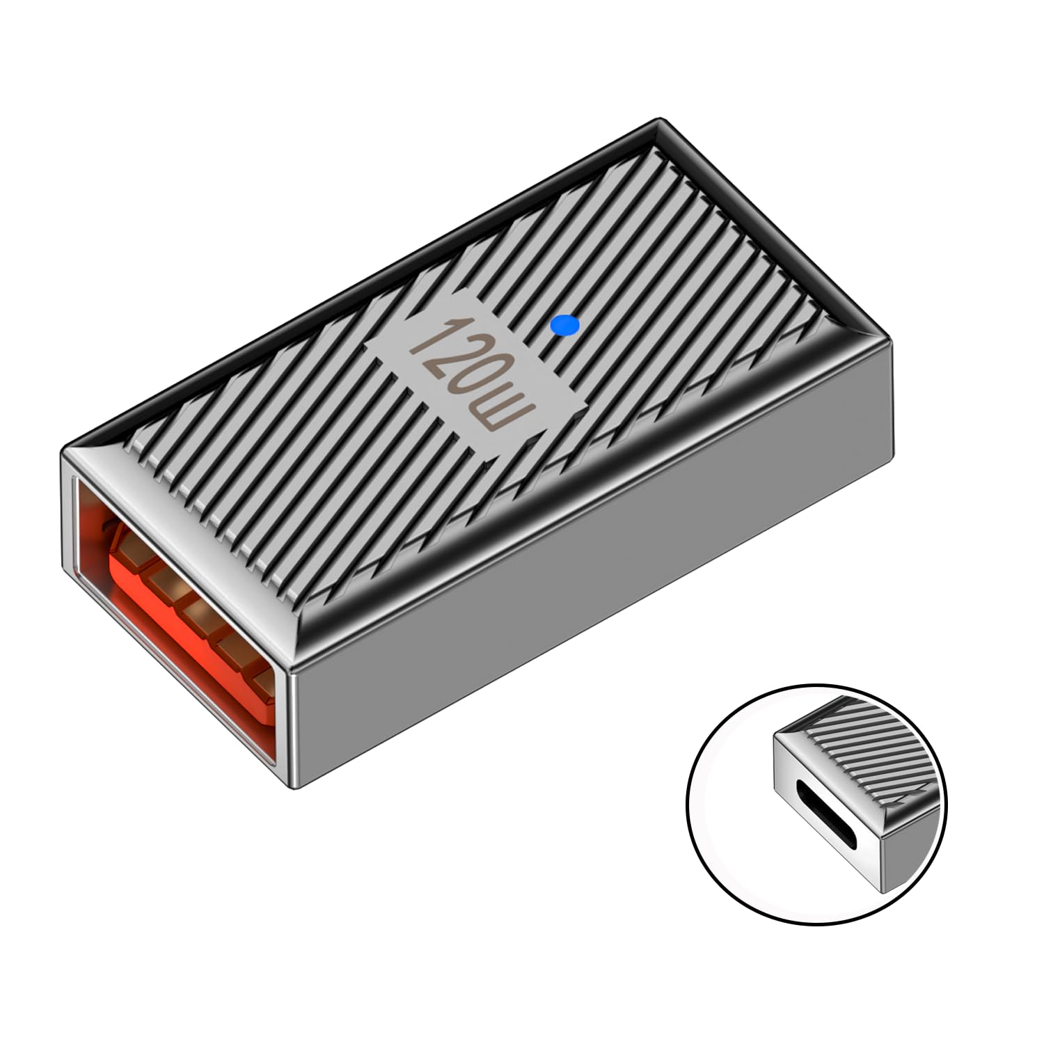 Wlgq Usb3.1 Type C Female To A Female 120W Charging Adapter 10Gbps Aluminum Alloy Shell