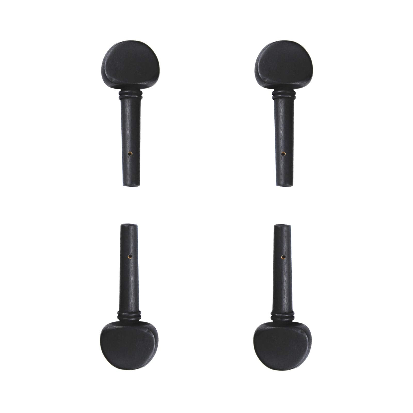 8Pcs Yootones 3/4 Wooden Violin Tuning Tuner Pegs With Predrilled Compatible With 3/4 Violin Fiddle Replacement Sets (Black)