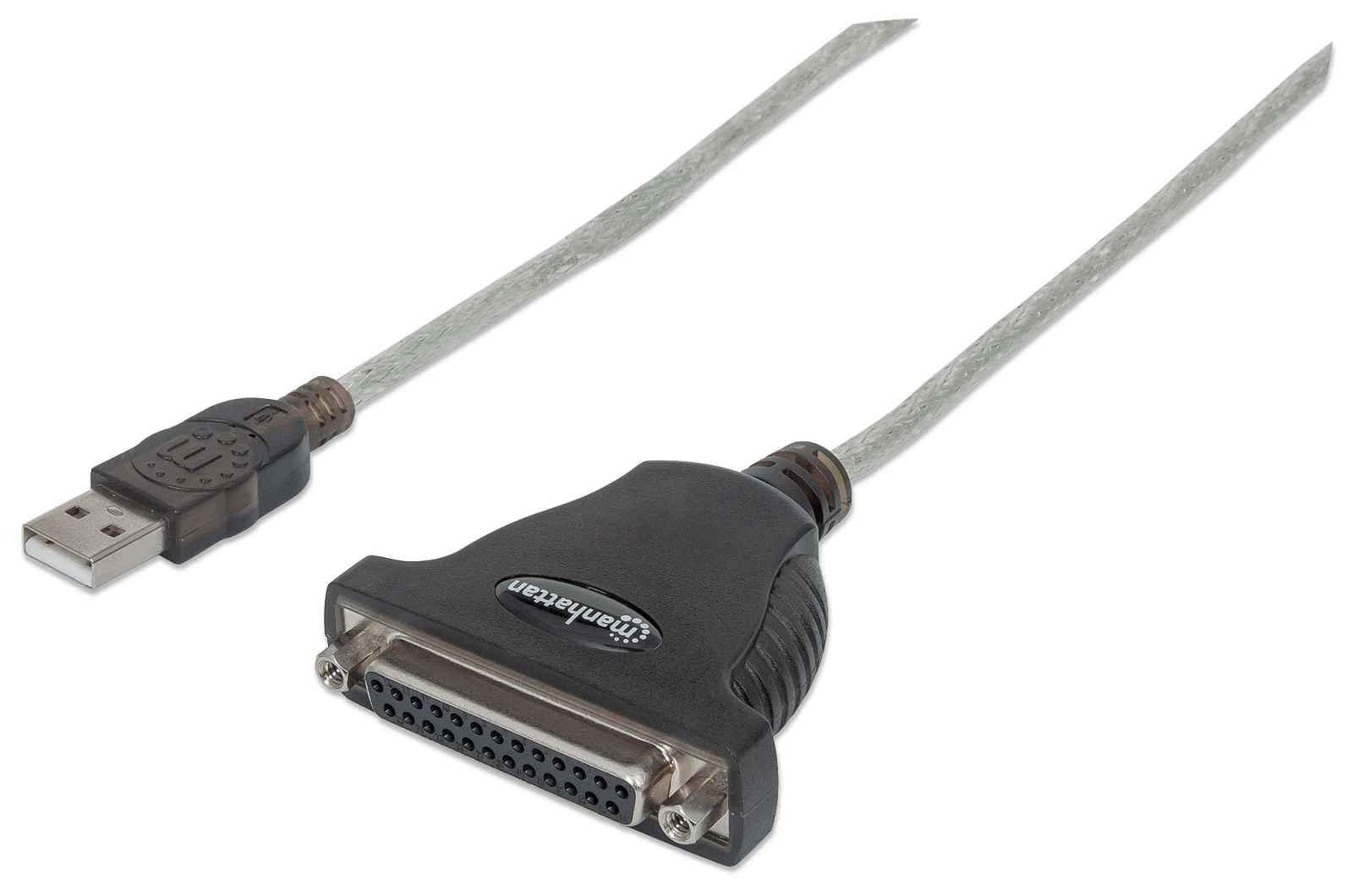 Manhattan 336581 A Male To Db25 Female Full Speed Usb To Parallel Printer Converter