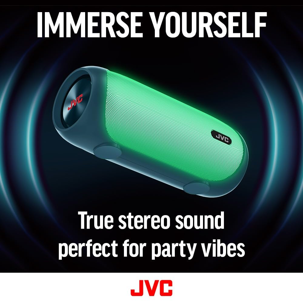 Jvc Illuminated Portable Wireless Speaker With 30W Max Outputs, Dynamic Sound, Bluetooth 5.0, Tws Capability, Usb-C, Aux In, Up