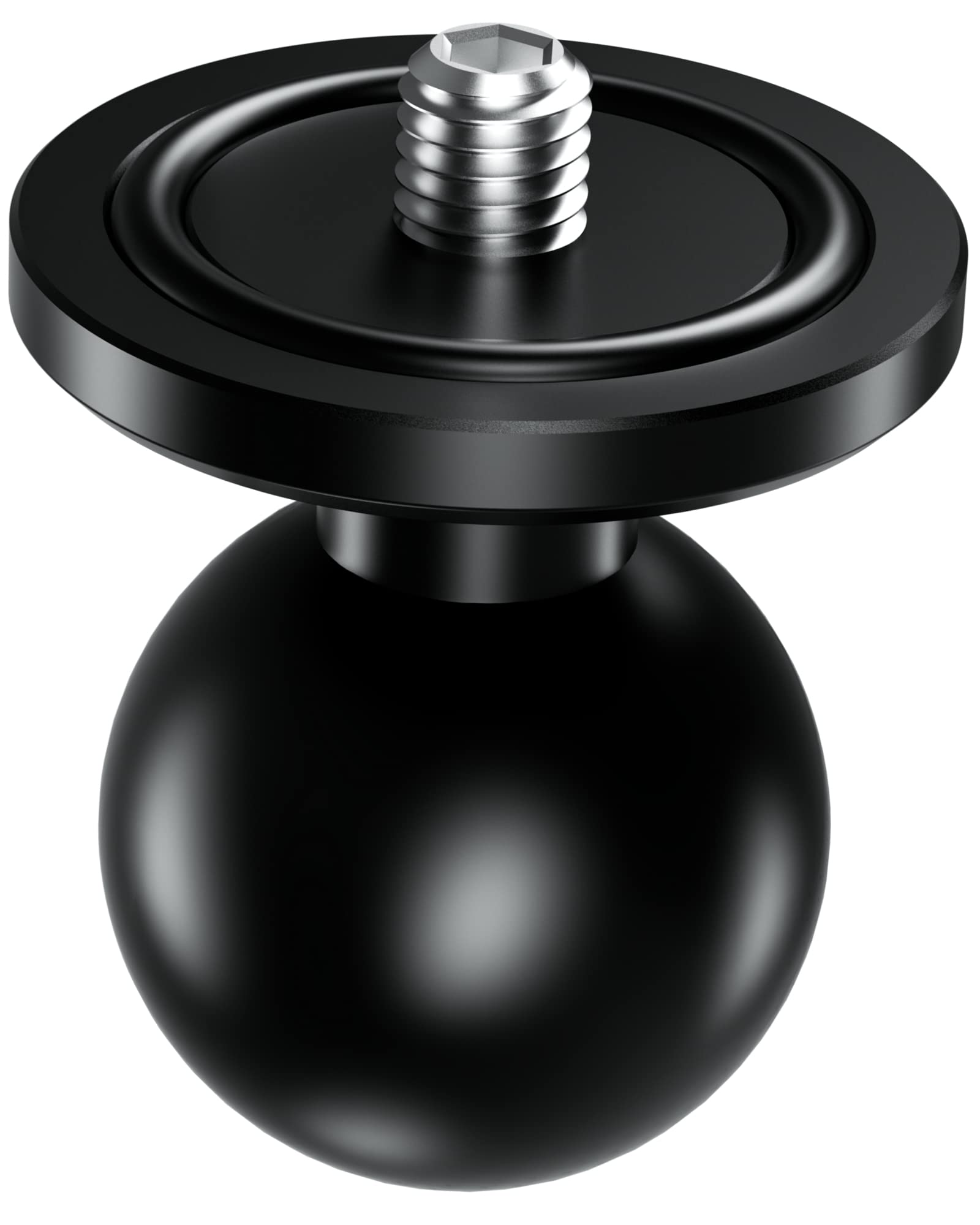 Brcovan Aluminum Alloy 1'' Ball Adapter With 1/4' 20 Threaded Stud For Action Camera & Camcorder Compatible With Ram Mounts B Size Double Socket Arm
