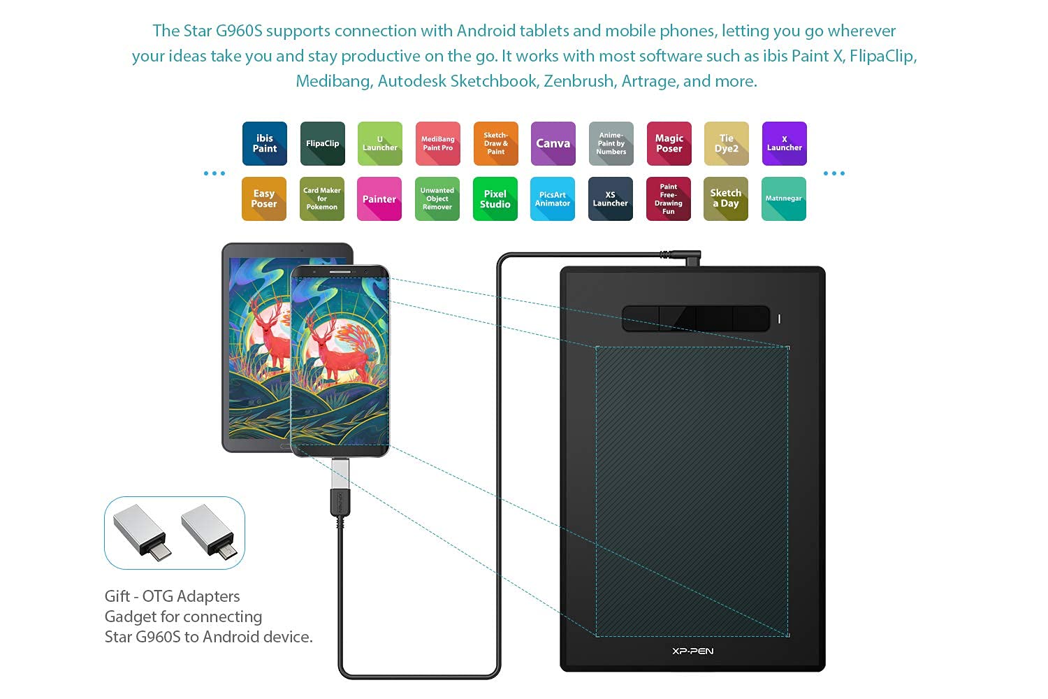 Xppen Star G960S Graphics Drawing Tablet 9 X 6 Inch With 8192 Levels Pressure Sensitivity Tilt Support Passive Pen 4 Shortcut Ke