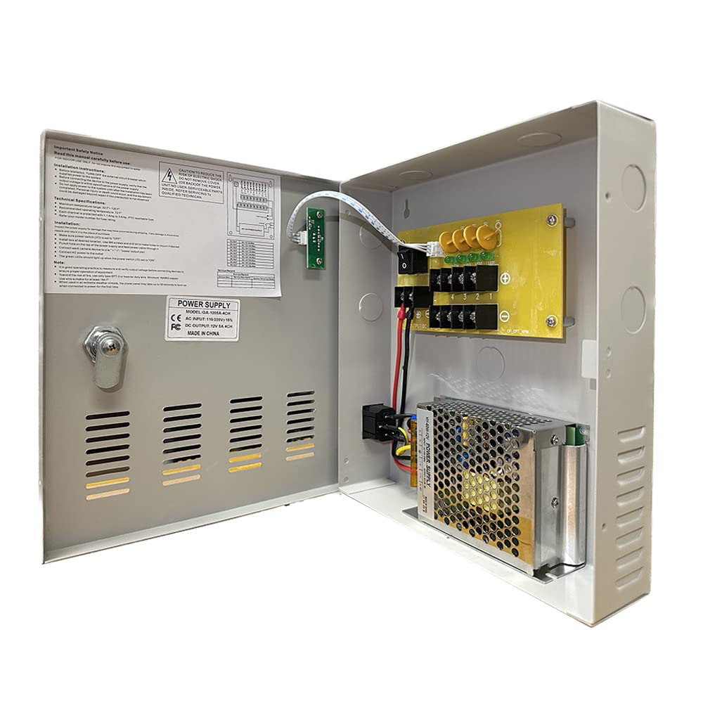 8 Channel 9 Port High Power Security Cctv Camera Access Control Power Distribution Box 12V Dc 10 Amp Ptc Protection, With 9 Pcs.