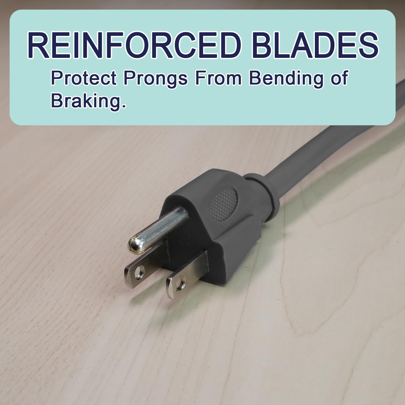 Greenprosper 75 Ft Indoor Outdoor Grey Extension Cord, 16 Gauge Waterproof Electrical Power Cable, 16/3 Sjtw 3 Prong Grounded Pl