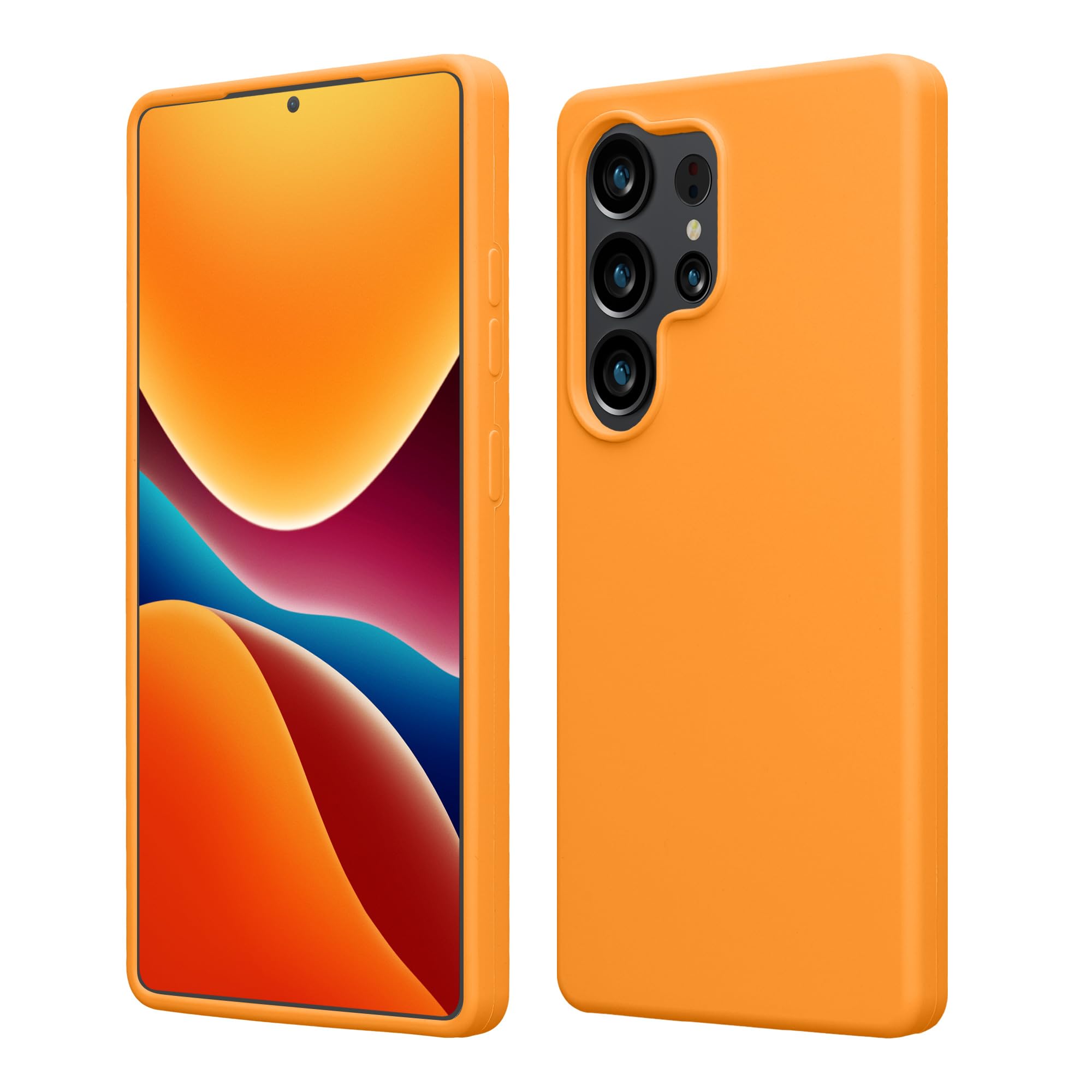 kwmobile Case Compatible with Samsung Galaxy S25 Ultra Case - TPU Silicone Phone Cover with Soft Finish - Fruity Orange