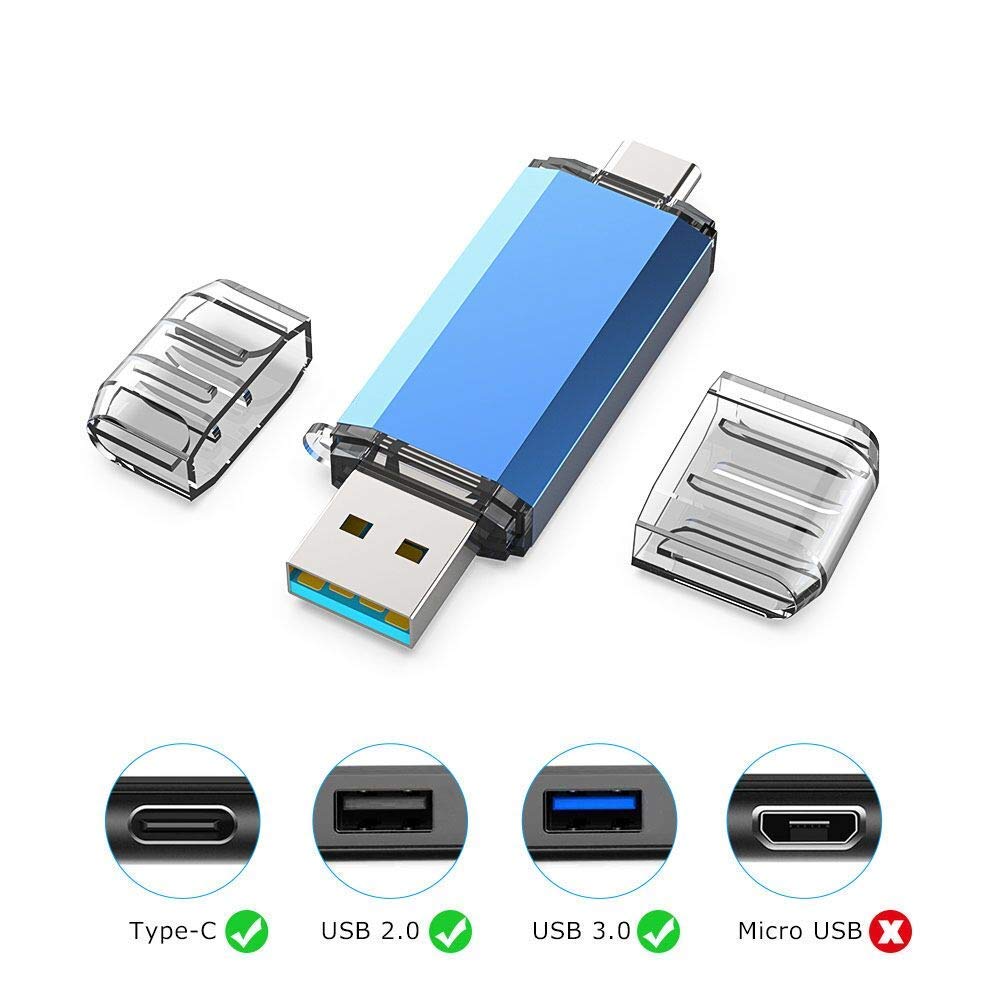 Kootion 256Gb Usb C Flash Drive 2 In 1 Otg Usb 3.0/Usb Type C Thumb Drive Dual Drive Usb C Memory Stick For Smartphone/Laptop/Ta