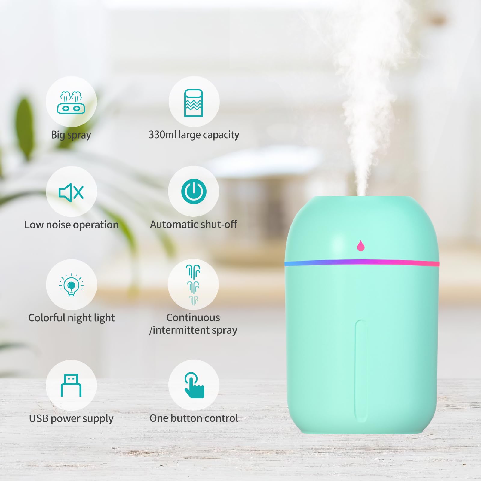 Small Humidifier For Plants Portable Humidifiers For Bedroom Personal Desktop Mini Humidifier, Usb Humidifiers For Office Car Tr