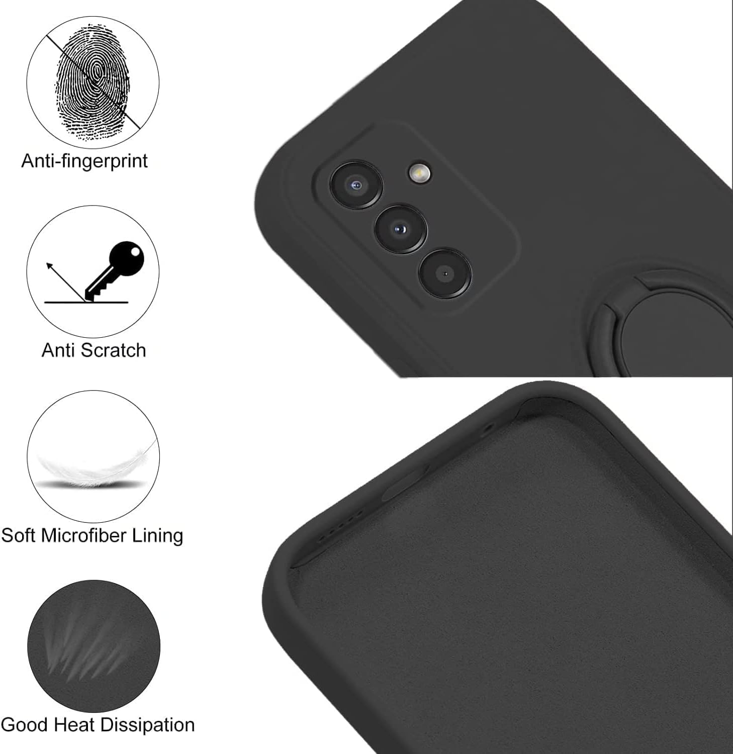 Esakycn For Samsung Galaxy A06 Case With Screen Protector [2 Pack] And Camera Lens Protector [2 Pack], Phone Case Silicone Magne