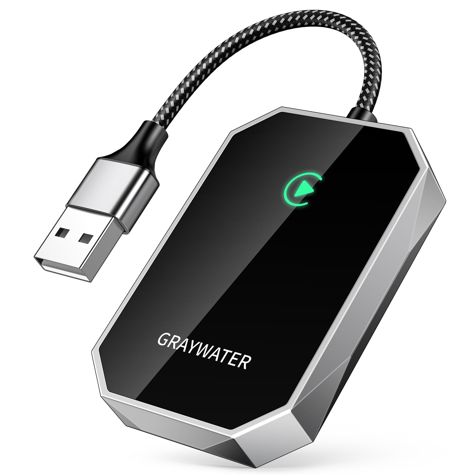 Graywater Wireless Carplay Adapter, Convert Oem Wired To Wireless Car Play Dongle Fit For Cars 2015+ & For Apple Iphone Ios 10+,