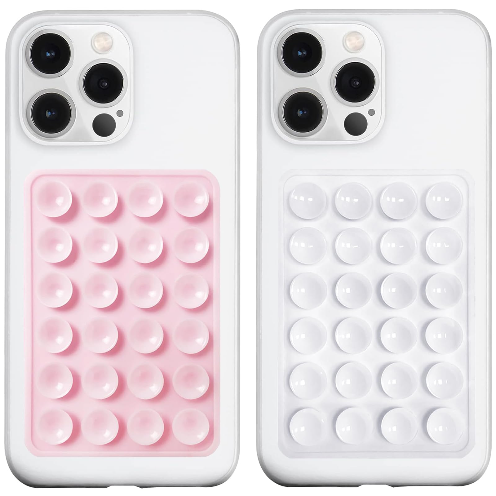 Lvshuliangpin 2 Pack Silicone Suction Phone Case Mount, Silicon Adhesive Phone Grip For Smartphones, Hands-Free Mirror Shower Ph