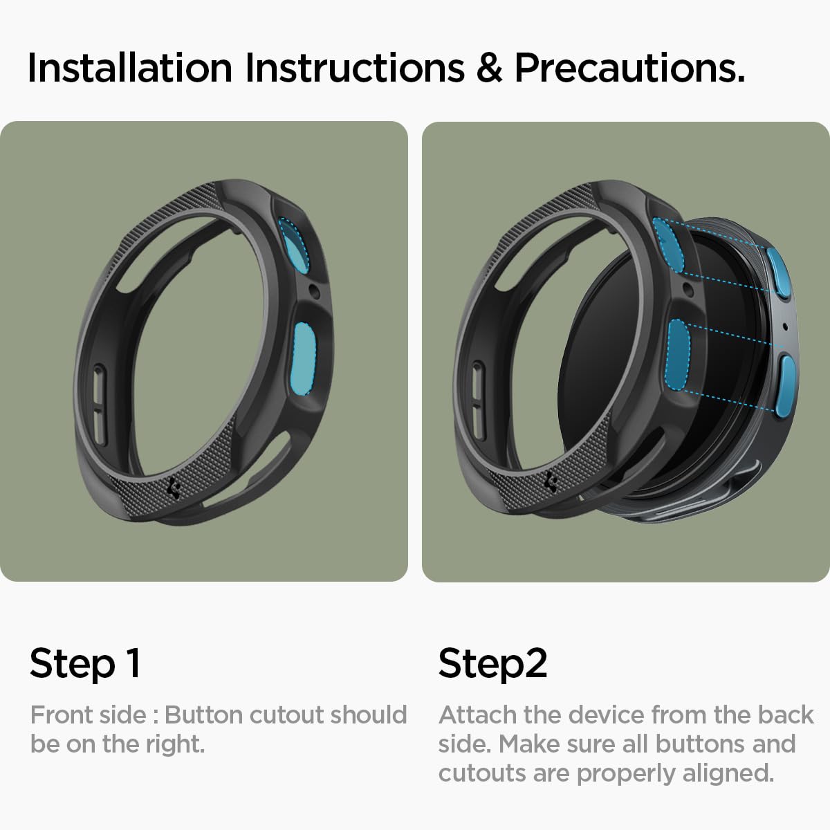 Spigen Liquid Air Designed For Samsung Galaxy Watch 8 44Mm Case Flexible Lightweight Tpu Cover (2025) - Matte Black