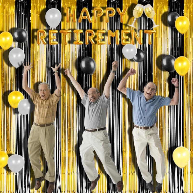 Braveshine 3.2 X 8.2 Ft Black Gold Foil Fringe Curtains   2 Pack Metallic Photo Booth Streamers Backdrop For Birthdays New Years