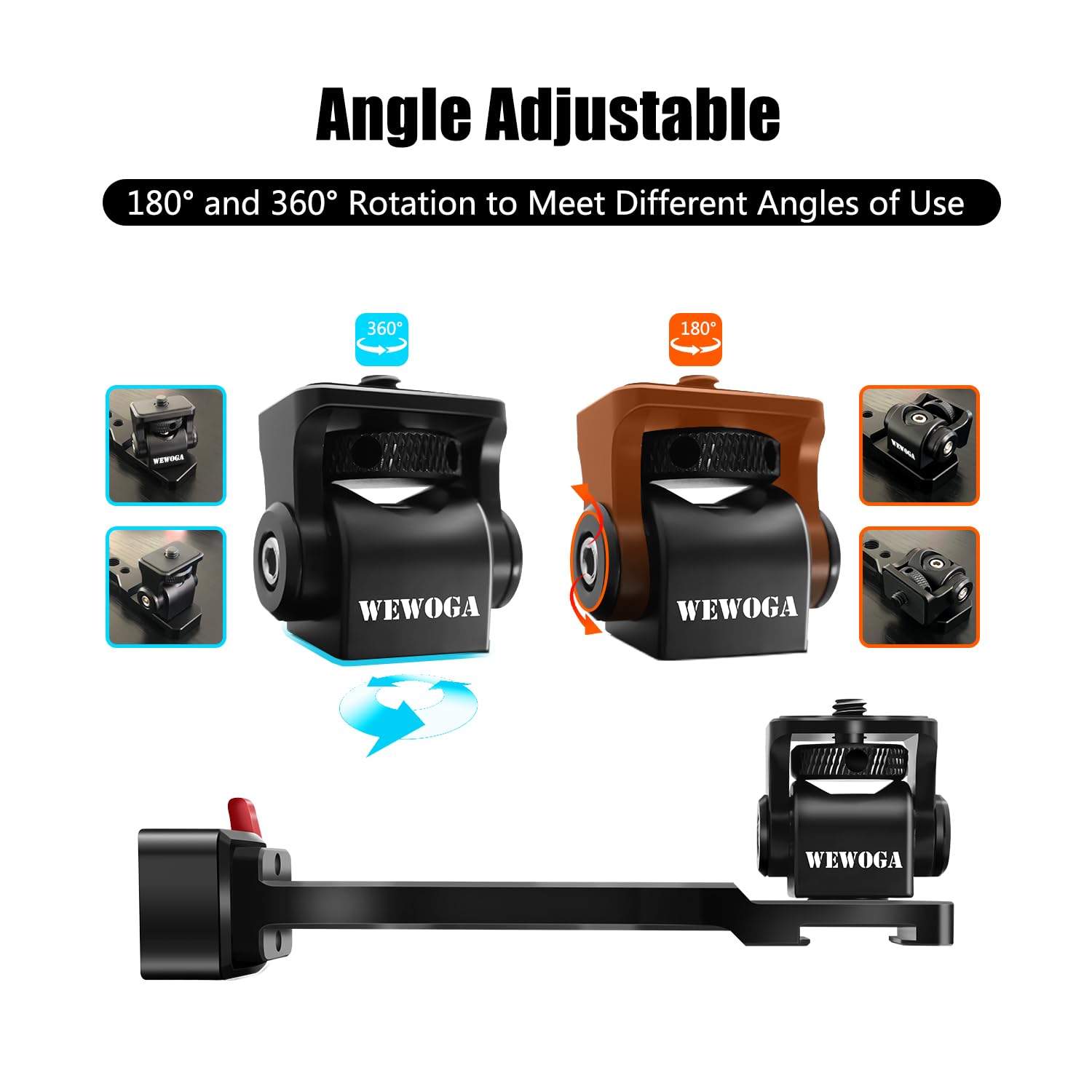 Wewoga Rs4 Phone Holder Aluminum Alloy Extension Handle Rs3 Monitor Mount W Phone Mount 1/4'' Cold Shoe Compatible For Dji Ronin