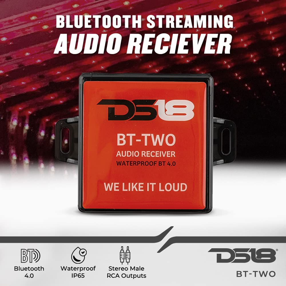 Ds18 Bttwo Bluetooth Receiver - Ip65 Waterproof Rated, Bt 4.0, Remote Trigger Output, Stero Male Rca Output - Allows Connect & P