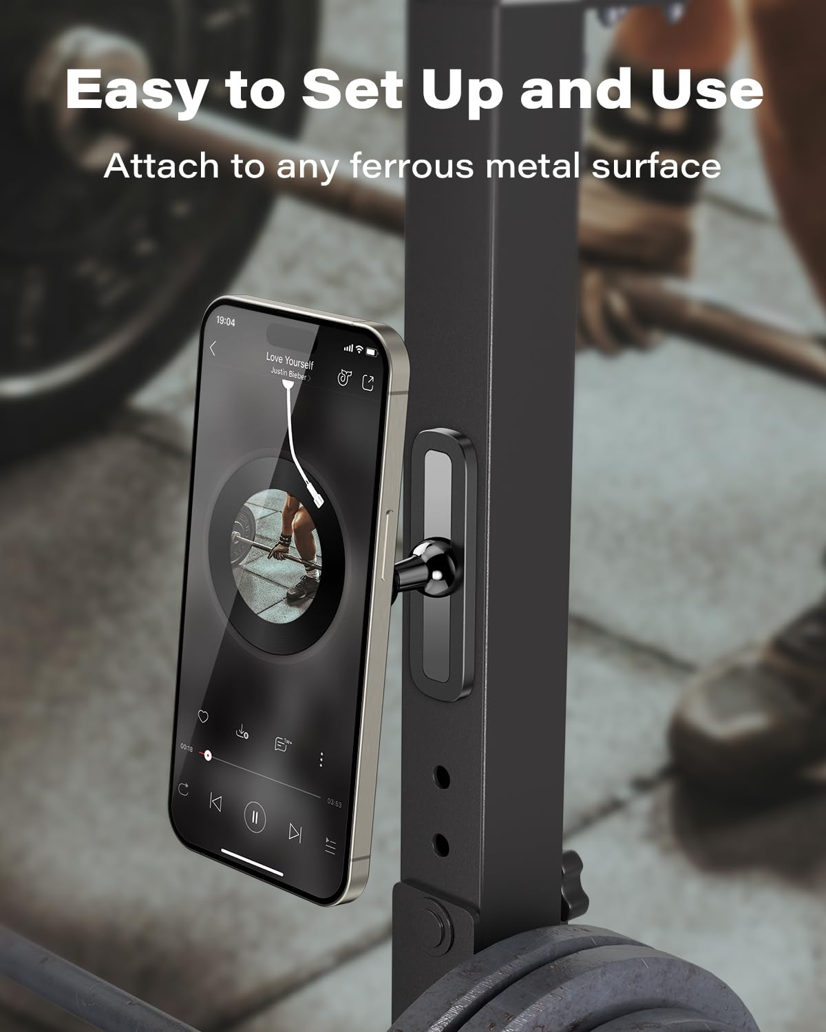 Apps2Car Magnetic Phone Holder For Gym, Alloy Base & Ball Joint, Attach To Metal Surfaces, Dual Magnetic Phone Mount For Magsafe