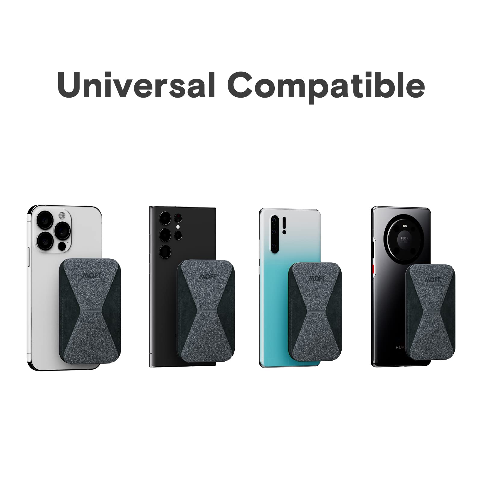 Moft Phone Stand With 3M Adhesive For Android, Iphone And Most Smartphones, 2 Viewing Angles, Slim Wallet Stand (Starry Grey)