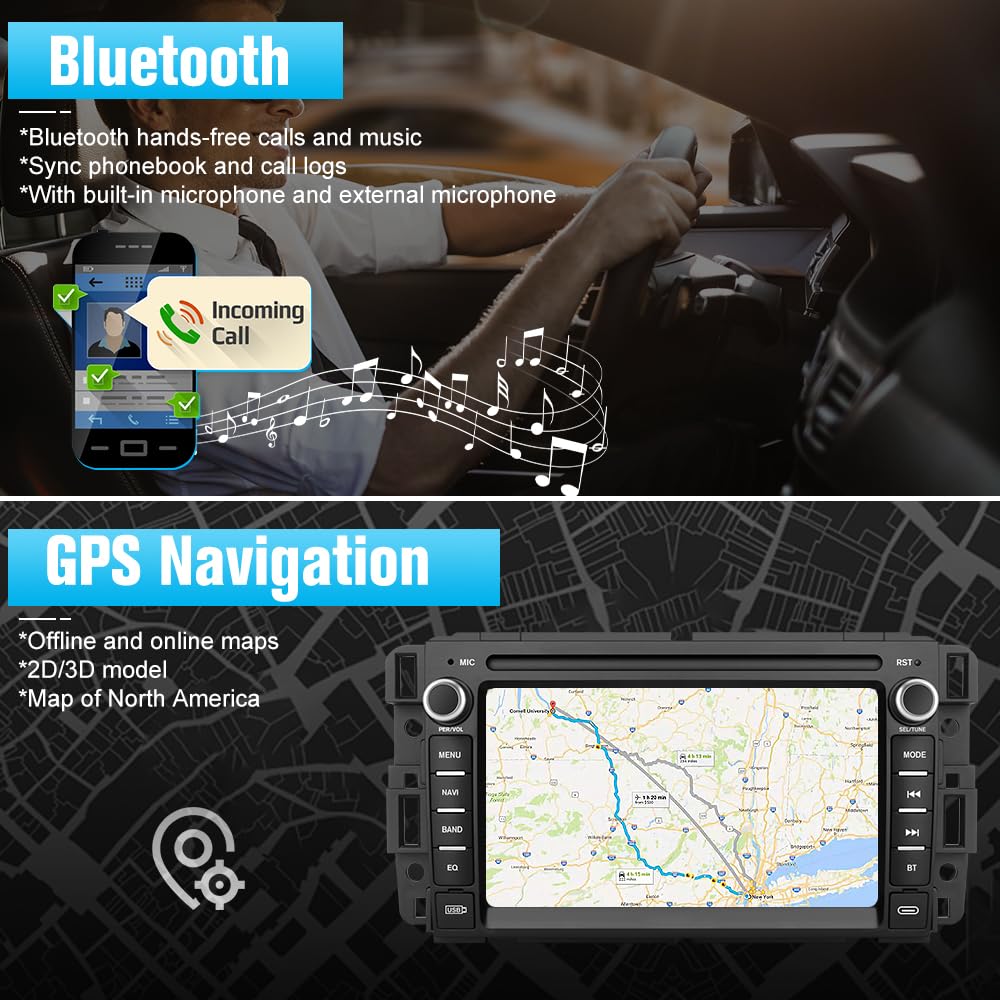 Awesafe Car Stereo For Chevrolet Silverado Gmc Sierra Yukon 2007 2013, Android Gps Navigation Head Unit Radio Replacement With C