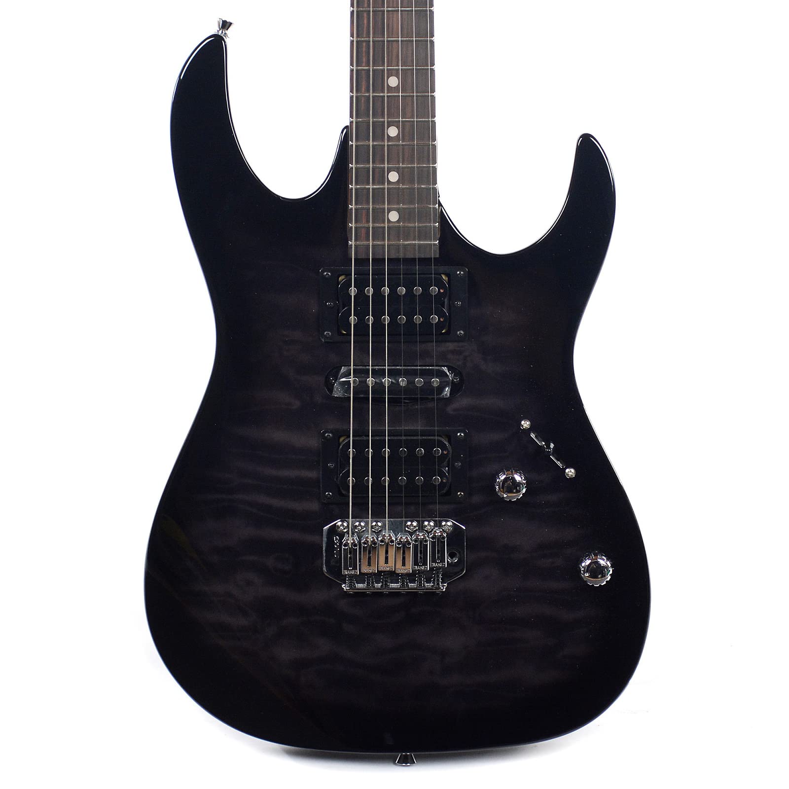 Ibanez 6 String Solid Body Electric Guitar, Right, Transparent Black Sunburst (Grx70Qatks)