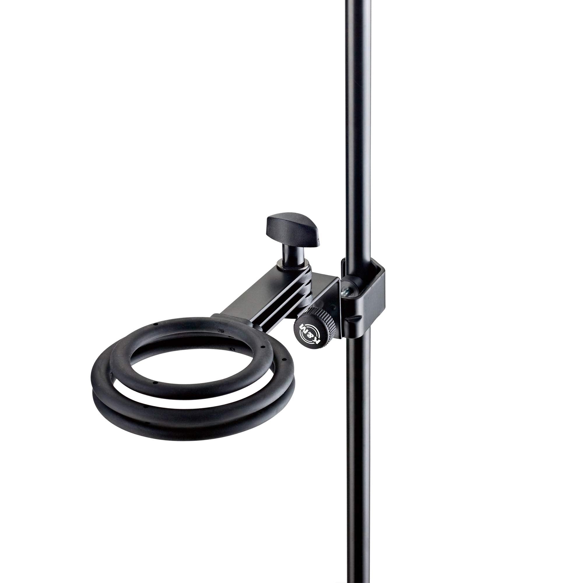 K&M K�nig & Meyer 15910.000.55 Mute Holder For 3 Mutes | Stand Attachment Trumpets, Cornets Or Flugelhorns | Professional Grade For All Musicians | Rubberized Holders | German Made Black