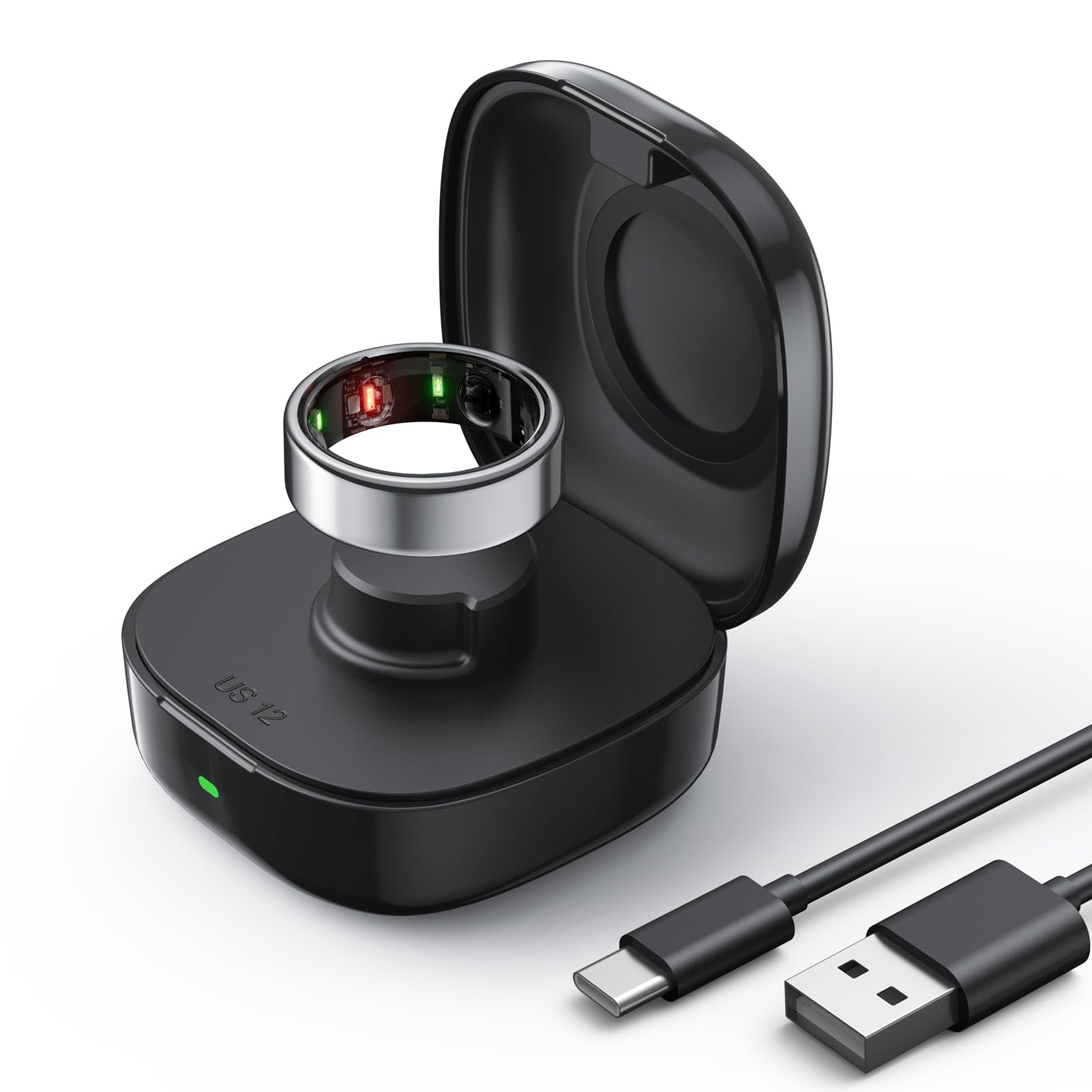 Upgraded Wireless Charging Case Compatible with Oura Ring Gen3 Charger, Portable Travel Charger Dock with Indicator Light, Compa