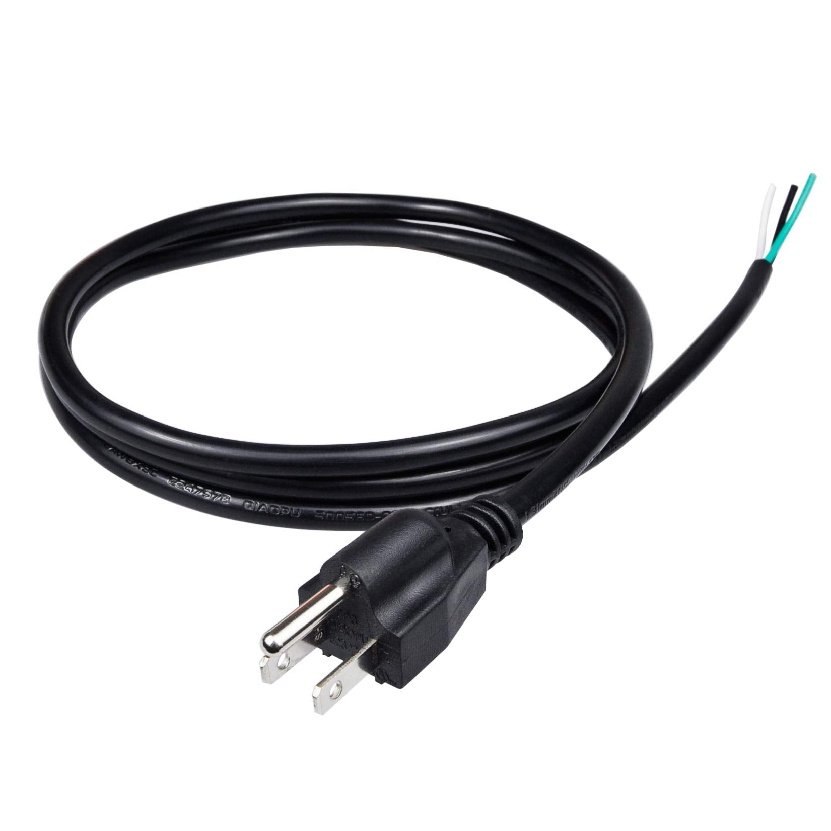 PINFOX 6ft Heavy Duty Power Supply Cord 14AWG NEMA 5-15 Plug 15A Black