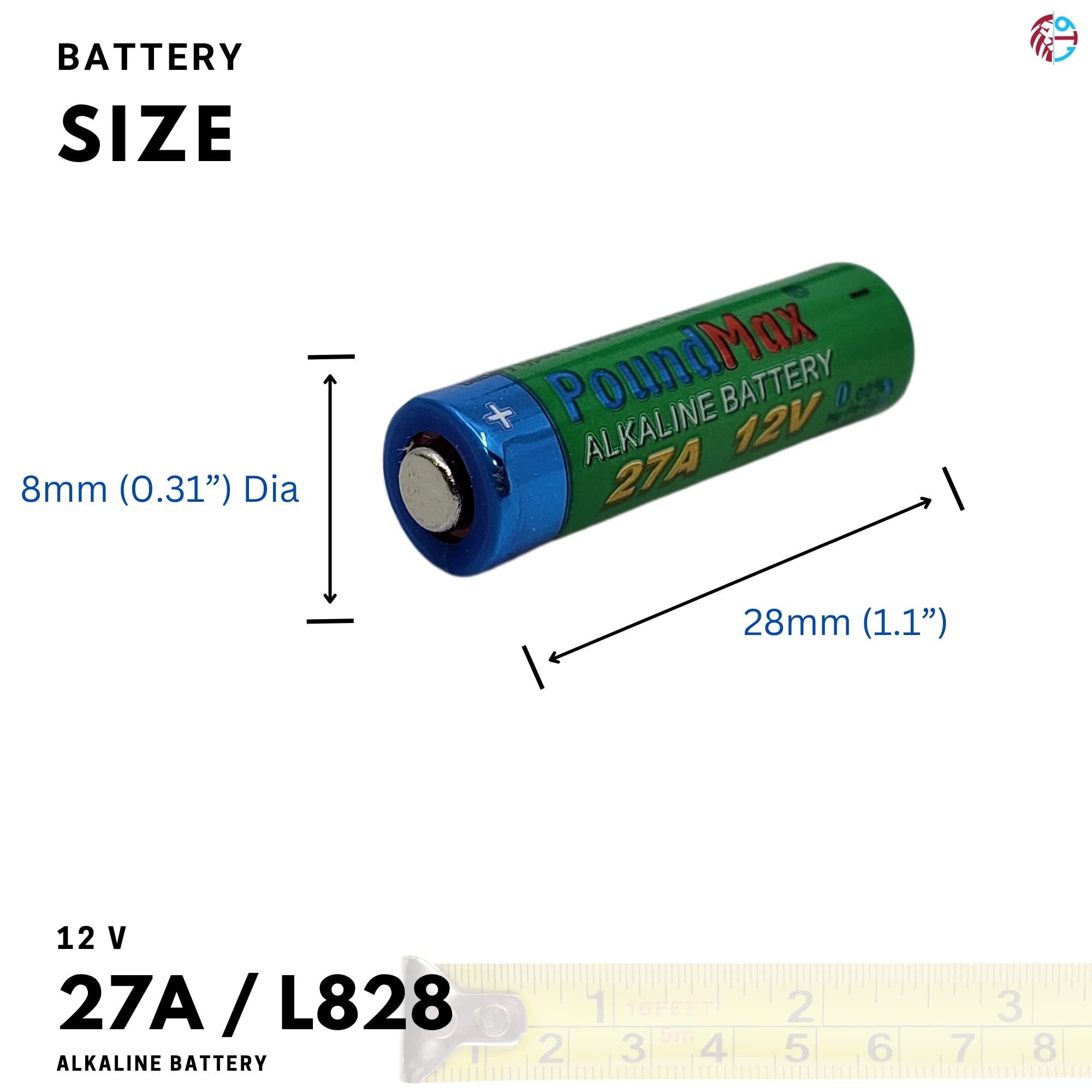Poundmax 27A / L828 Batteries 12V Alkaline Battery Combo Pack - 5 Count