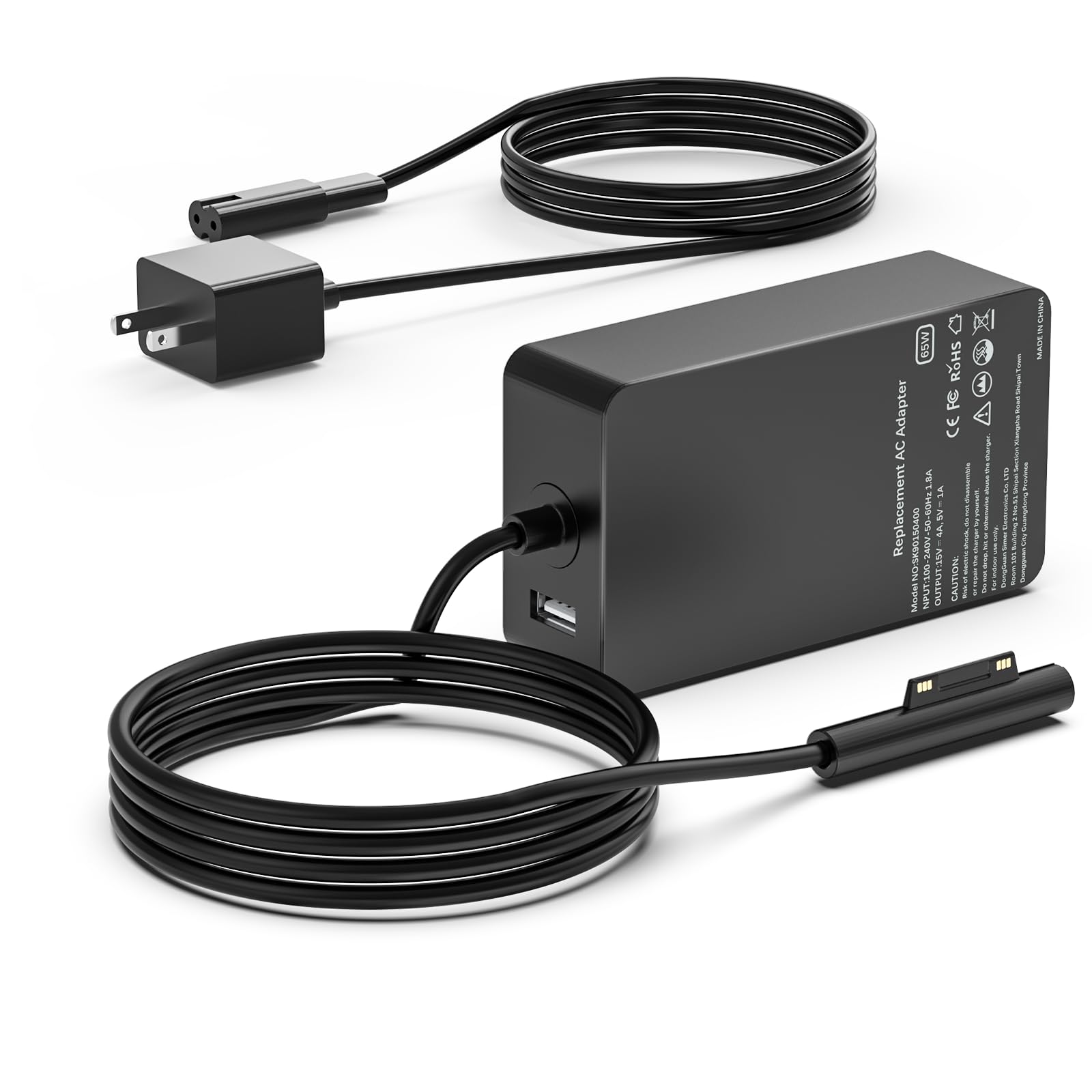 Surface Pro Charger 65W, Surface Charger For Microsoft Surface Pro 11, 10, 9, 8, 7+, 7, 6, 5, 4, 3, X, Windows Surface Laptop 6, 5, 4, 3, 2, 1, Surface Go Tablet, Surface Book 3, 2, 1 Power Supply