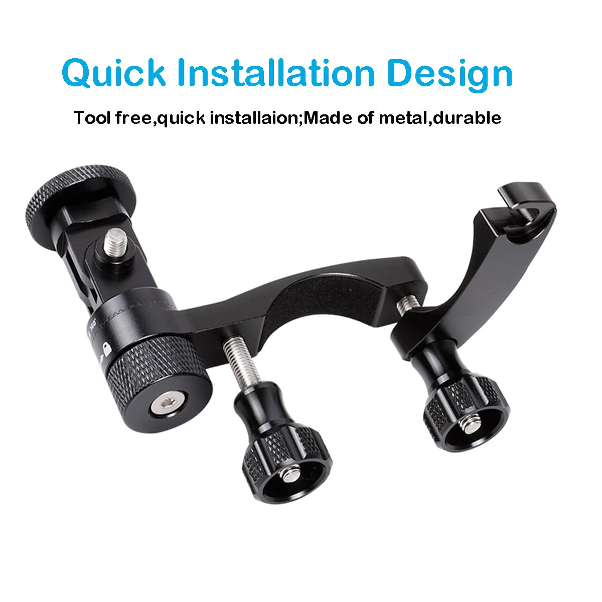 Pellking Bike Handlebars Mount For Insta360 One X4/X3/X2,All Metal Made Bicycle Mount With 360 Rotation Function,Fast Installing Camera Holder Compatible With Insta360 One X/X2