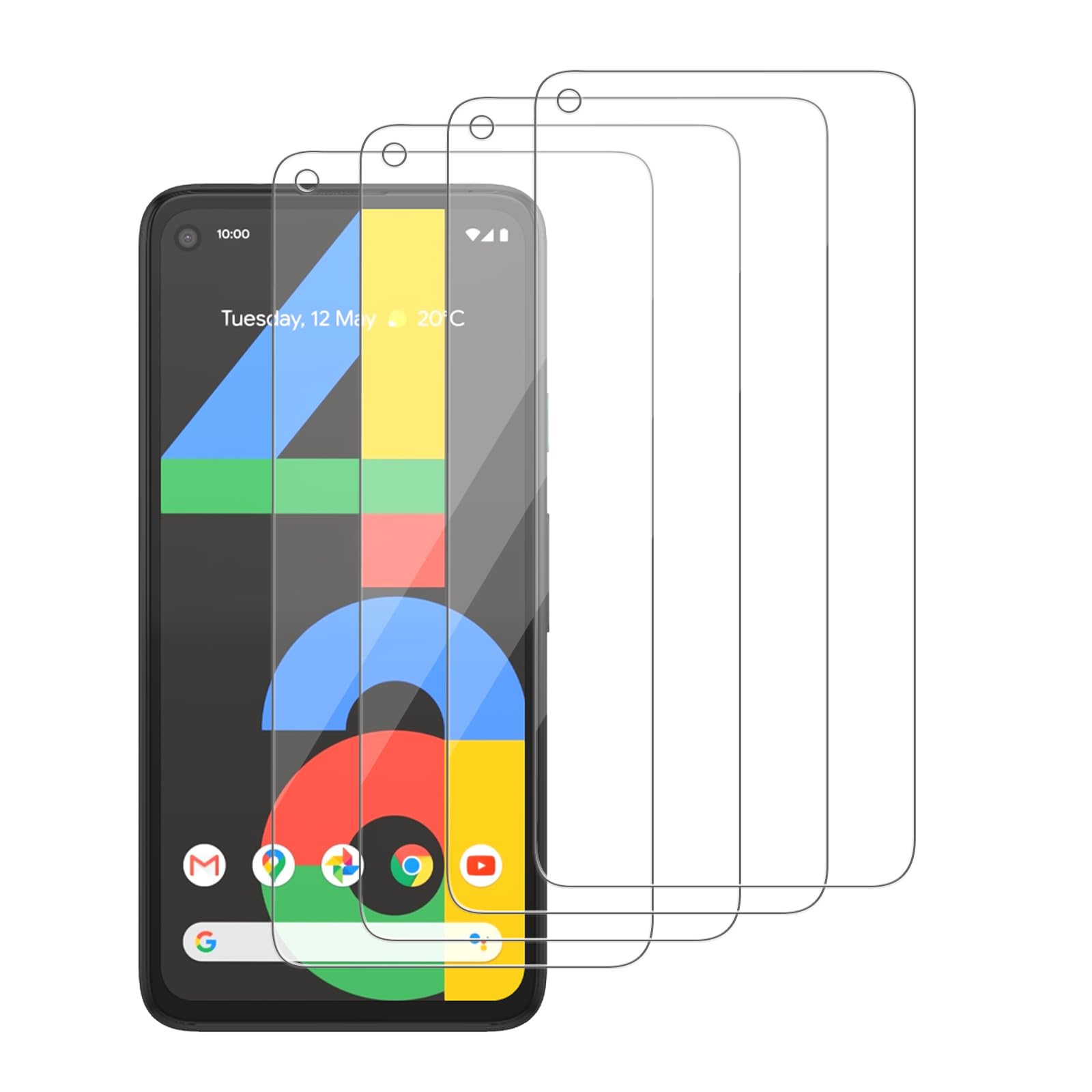iCsapr 4 Pack Glass Screen Protector Compatible for Google Pixel 4a 4G [Not Fit for Pixel 4a 5G] [9H Hardness]-HD Screen Tempere