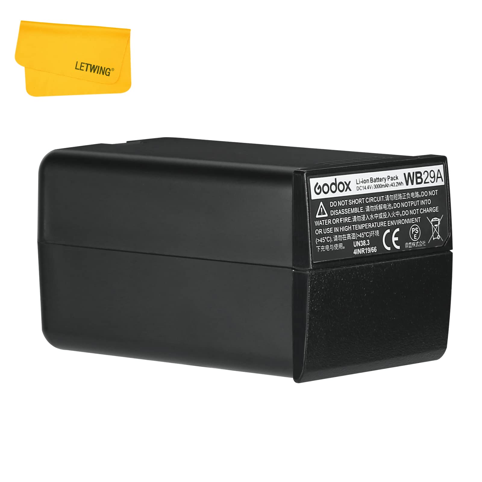 Godox Wb29A Wb29B Lithium Battery Replacement For Ad200 Pro Ad200 Ad300 Pro Strobe Flash, 14.4V 3000Mah Li Ion Battery Pack, No