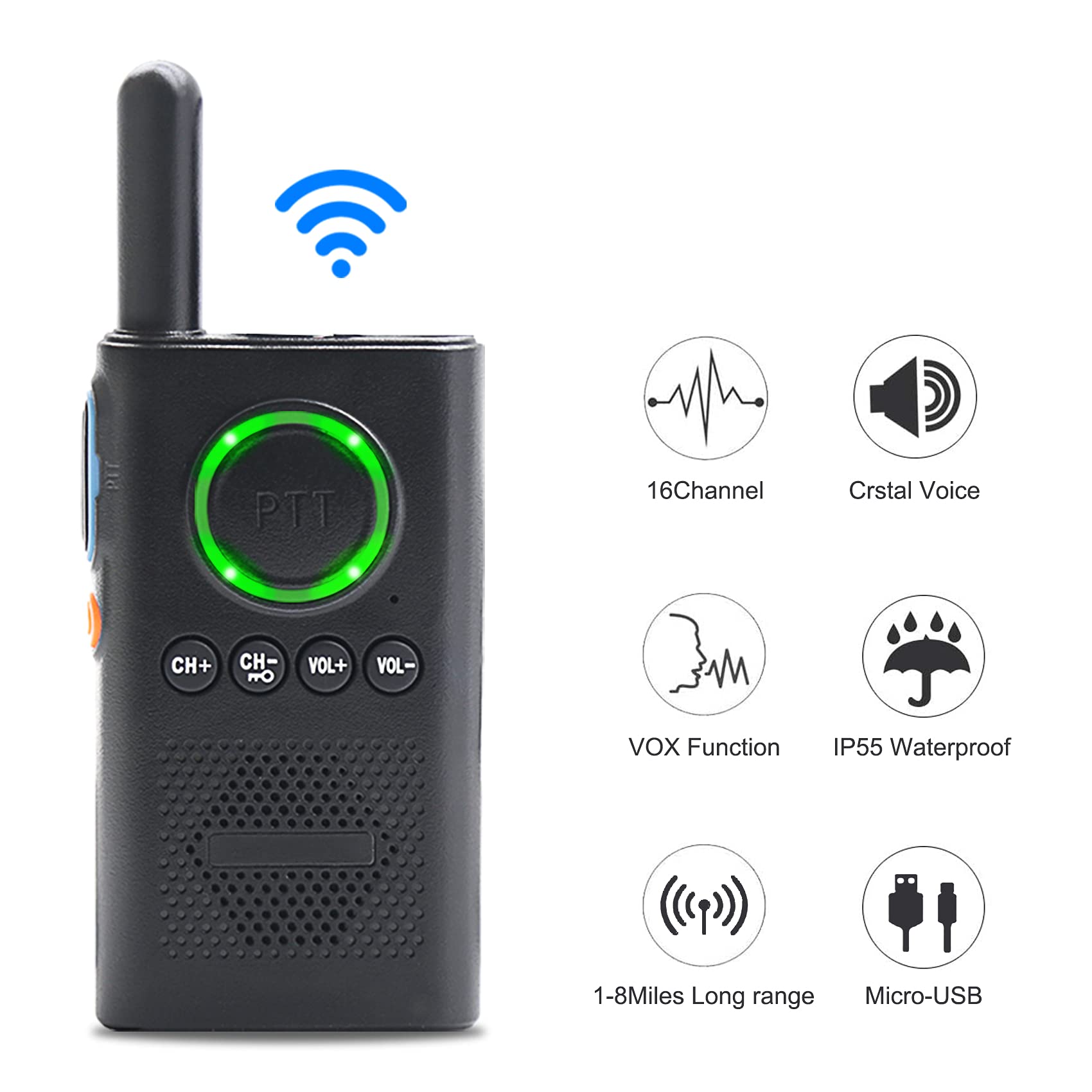 Calltou Caregiver Pager Wireless Alert Button Home Intercom System Long Range 2 Way Radio For Elderly/Patient/Pregnant/Home/Offi