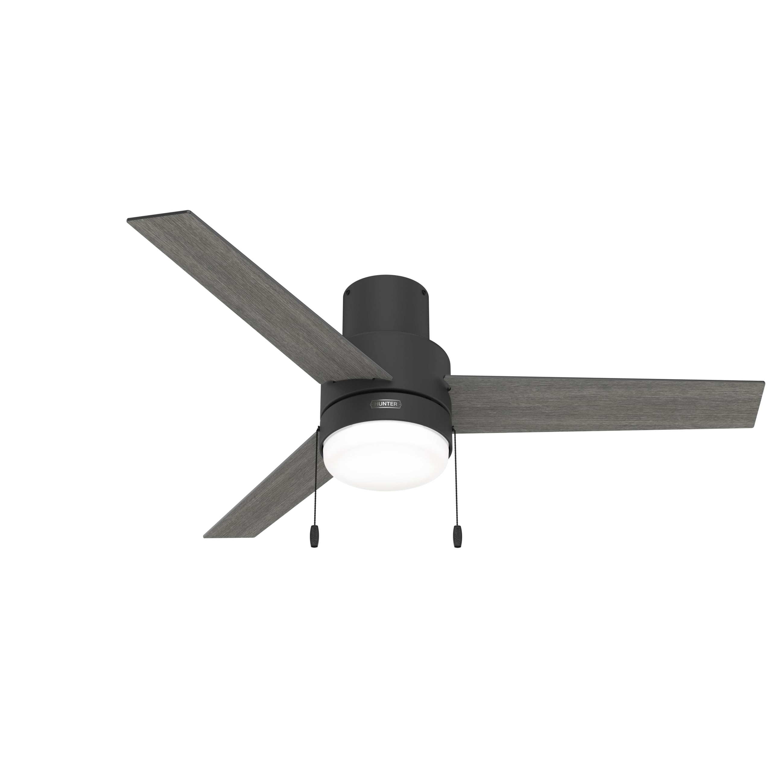 Hunter 52 inch Indoor Ceiling Fan with LED Light - Black Modern Ceiling Fan with Pull Chain, For Bedroom or Living Room, Low Pro