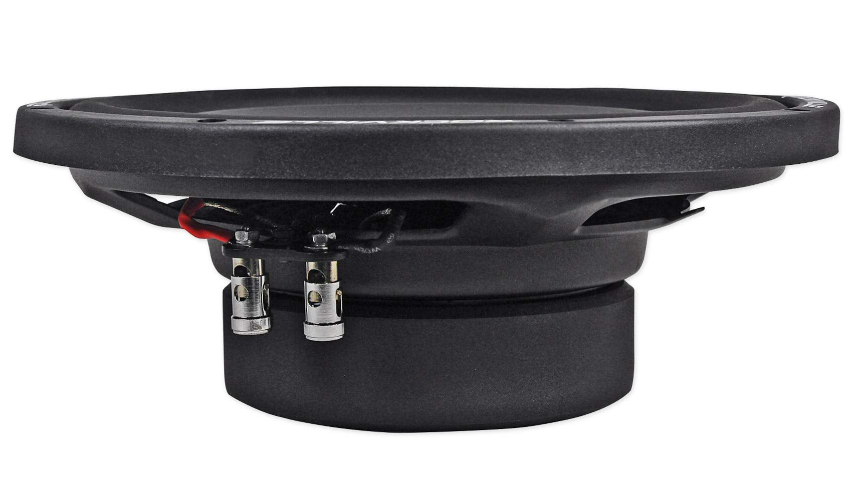 Rockville W10T4-S2 10 Shallow Mount Car Subwoofer, 1200W Peak/600W Program/300W Rms Cea Rated, 2-Ohm, 3.39 Mounting Depth, Compa