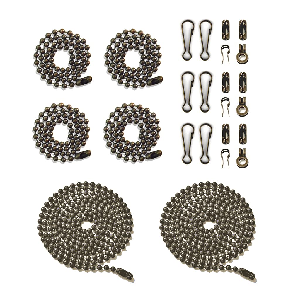 Wayilea Ceiling Fan Light Pull Chain Extender, 3.2Mm Diameter Oil Rubbed Bronze Chain String Extension Replacement For Lamp Fixt