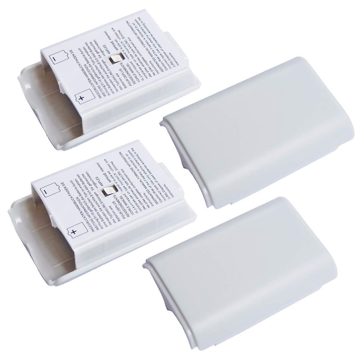 4X Battery Pack Cover Shell Case For Xbox 360 Wireless Controller (White)