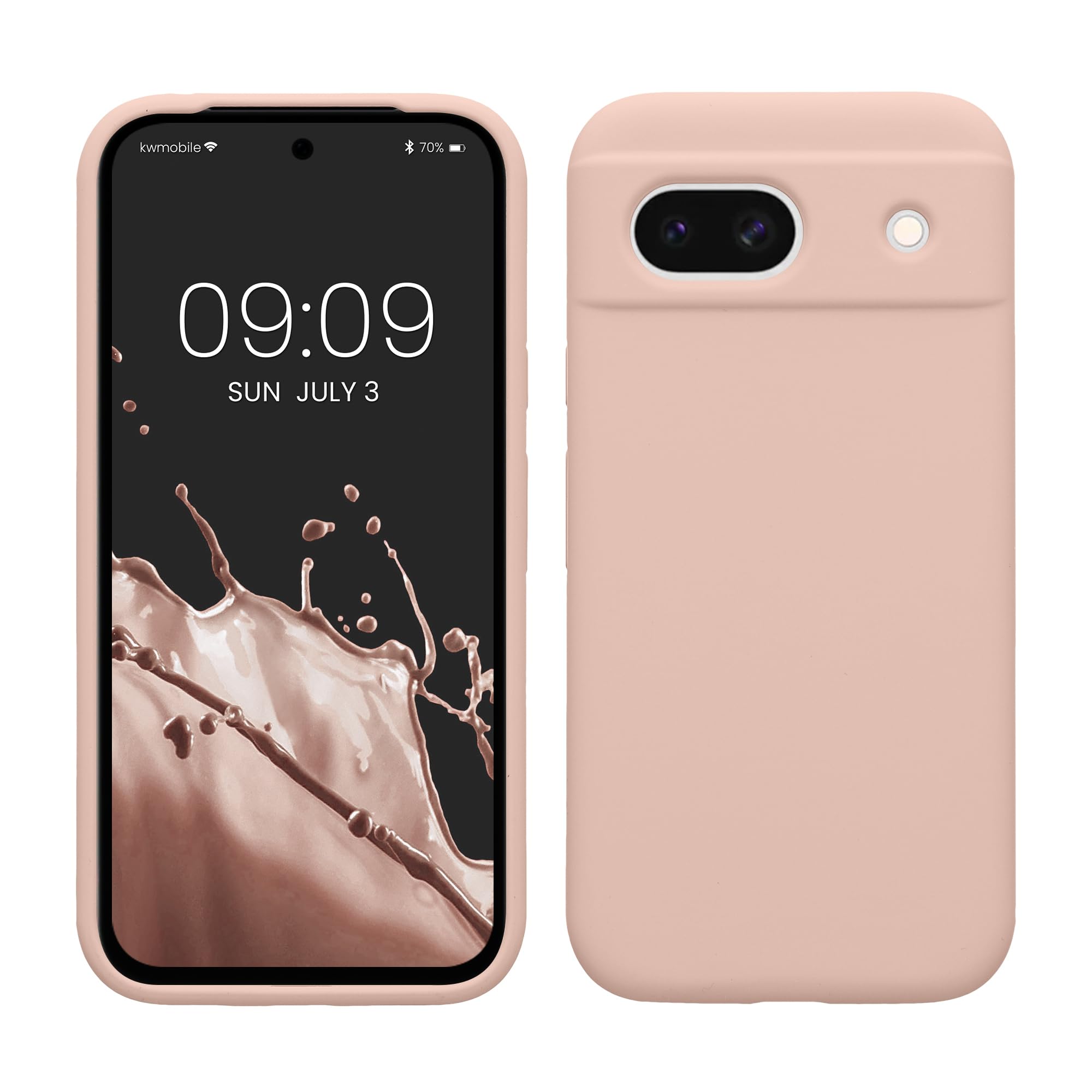 kwmobile Case Compatible with Google Pixel 8a Case - TPU Silicone Phone Cover with Soft Finish - Dusty Pink